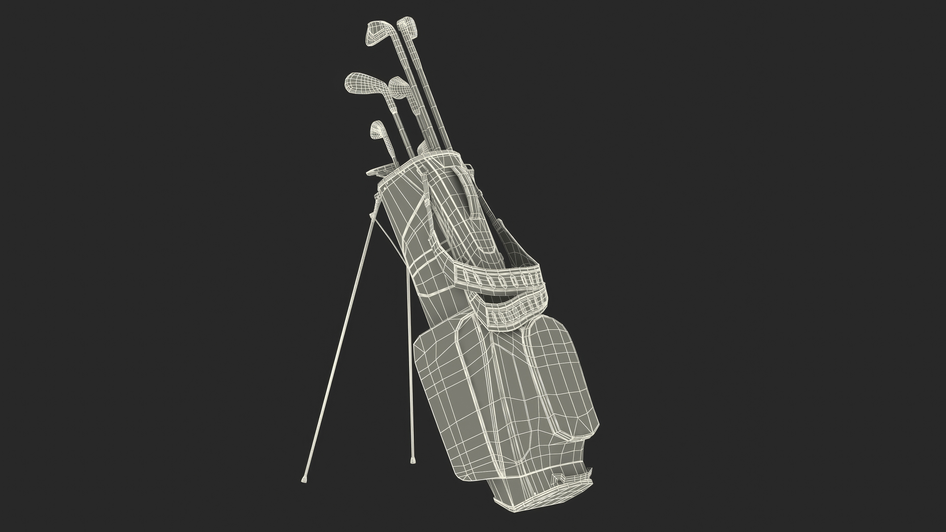 Golf Bag with Clubs 3D model
