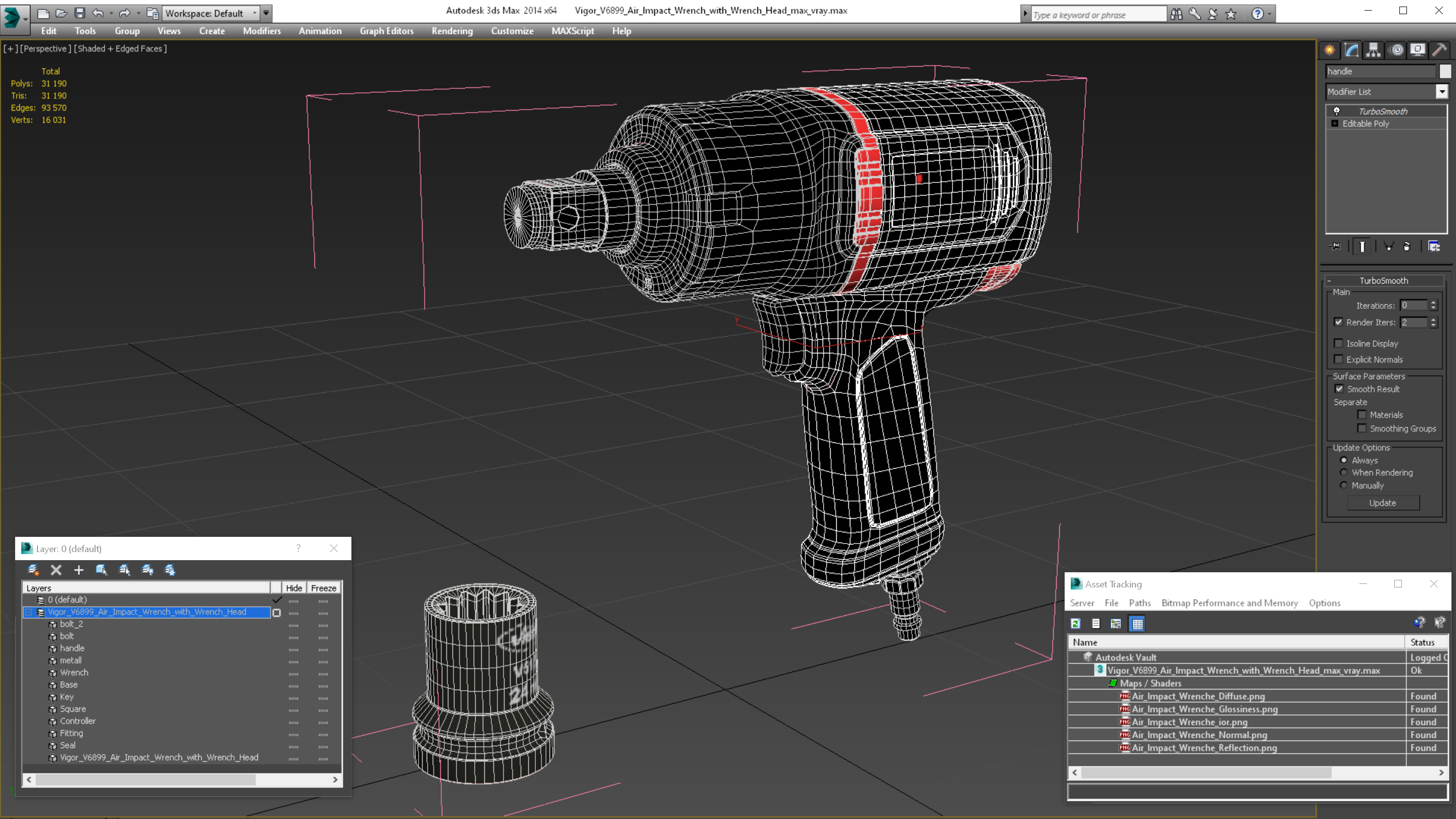 3D Vigor V6899 Air Impact Wrench with Wrench Head