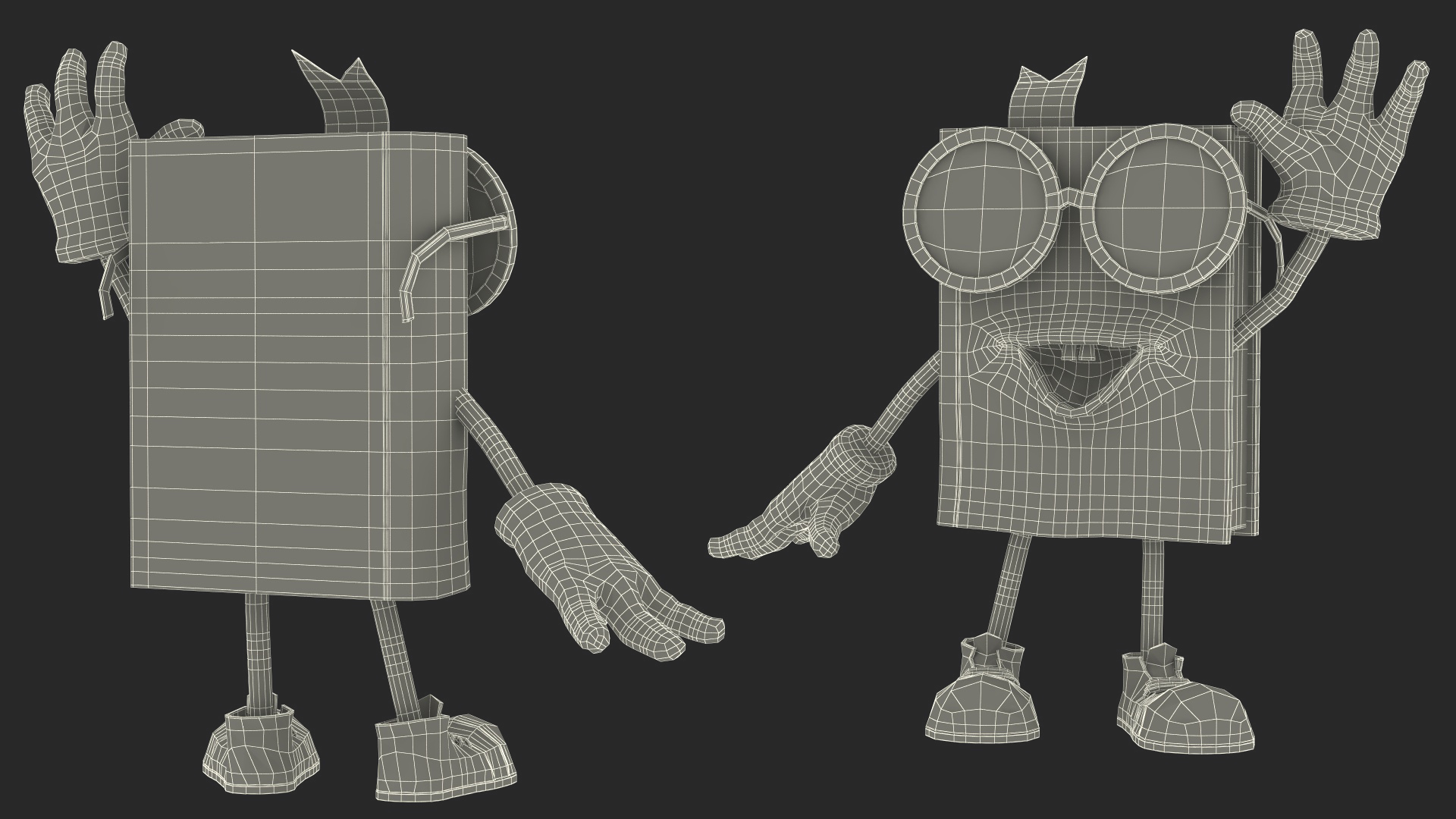3D model Friendly Cartoon Book Red