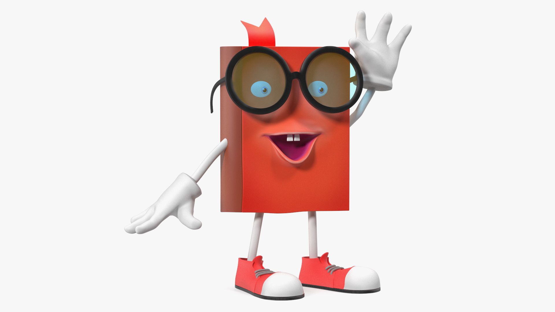 3D model Friendly Cartoon Book Red