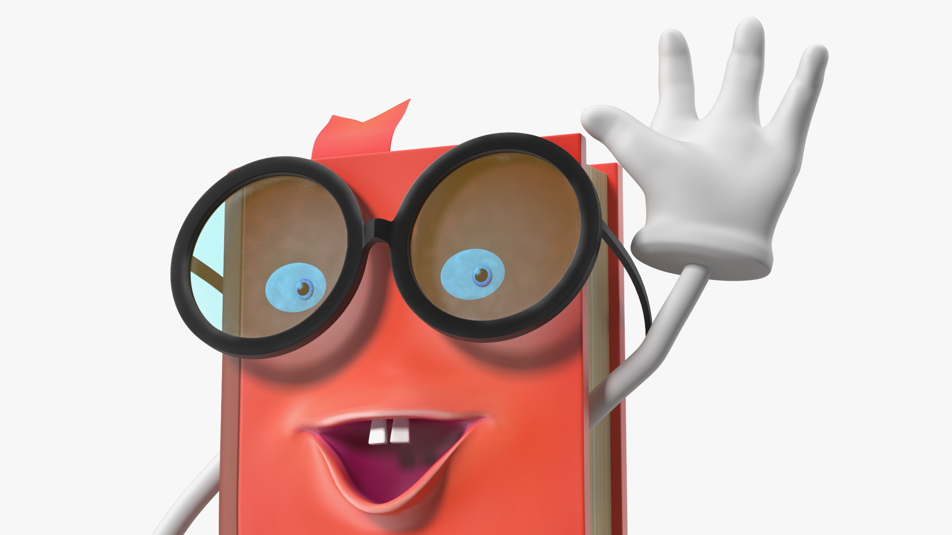 3D model Friendly Cartoon Book Red