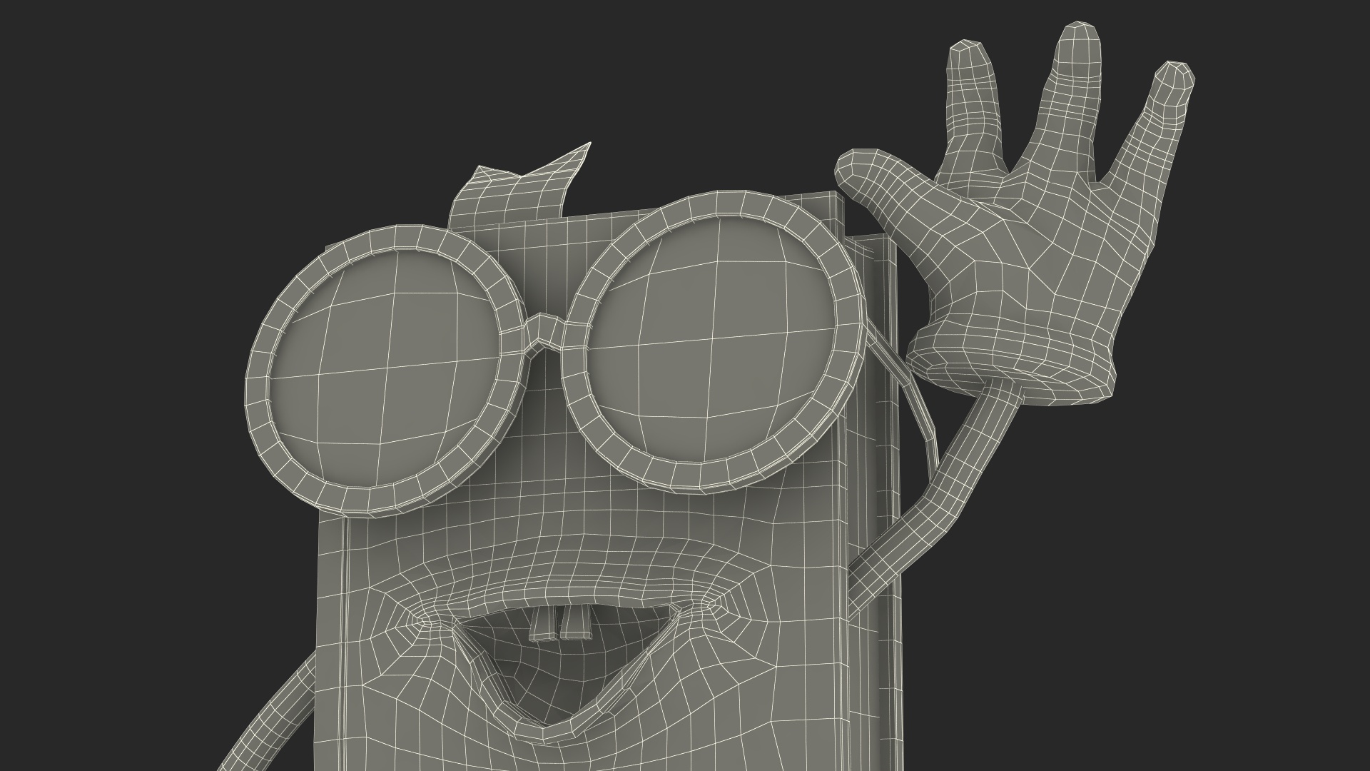 3D model Friendly Cartoon Book Red