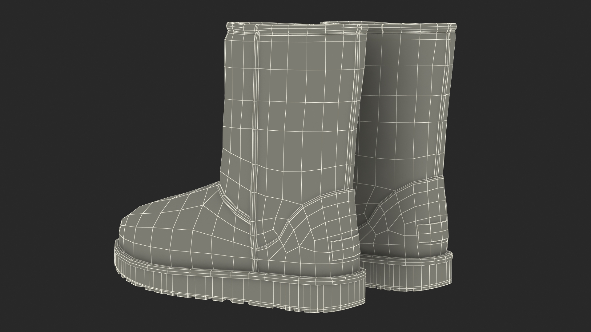 3D model Womens Short Boots UGG Australia Fur Chestnut