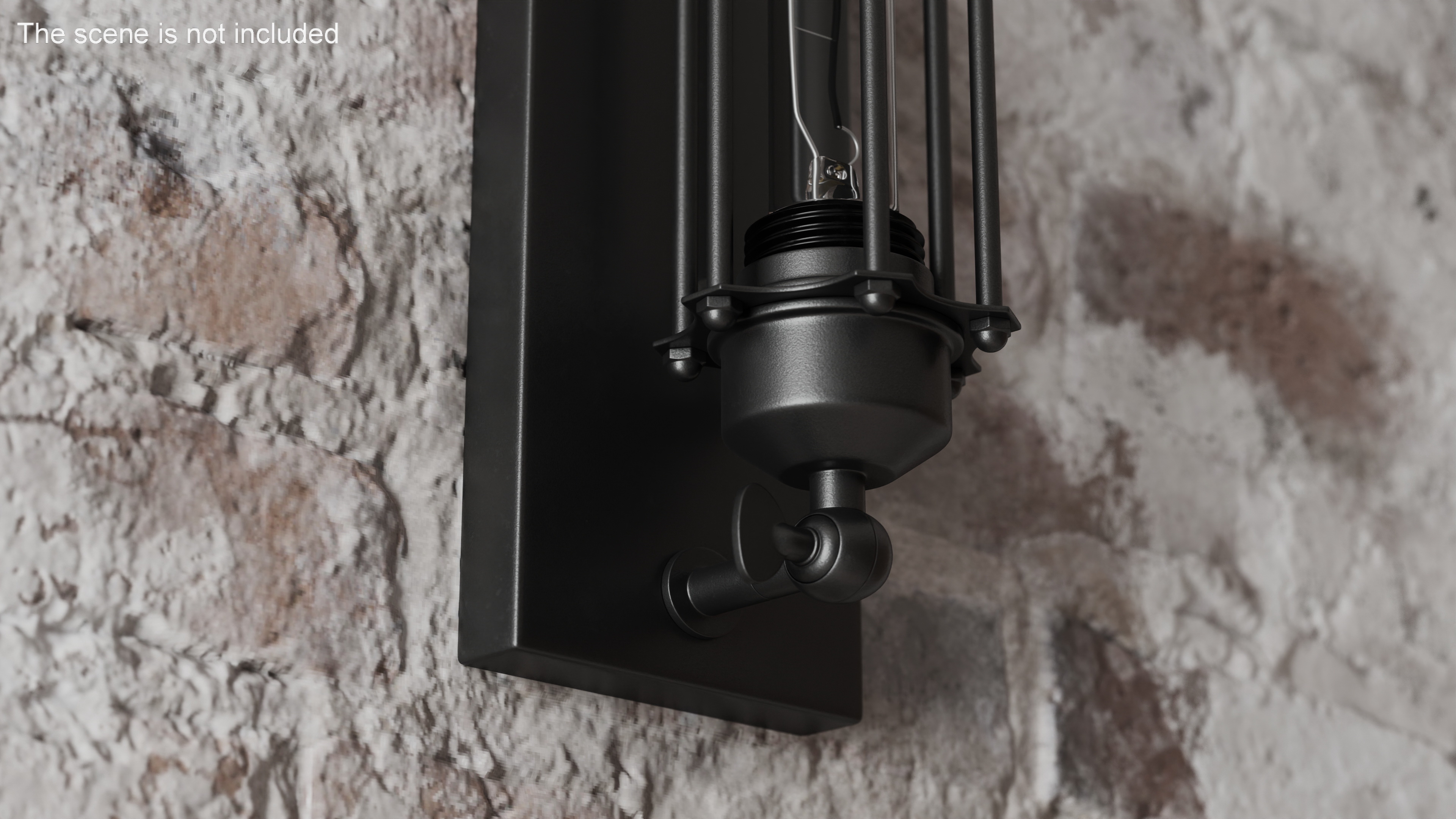 3D model Iron Cage Wall Mount Industrial Tube Bulb Off