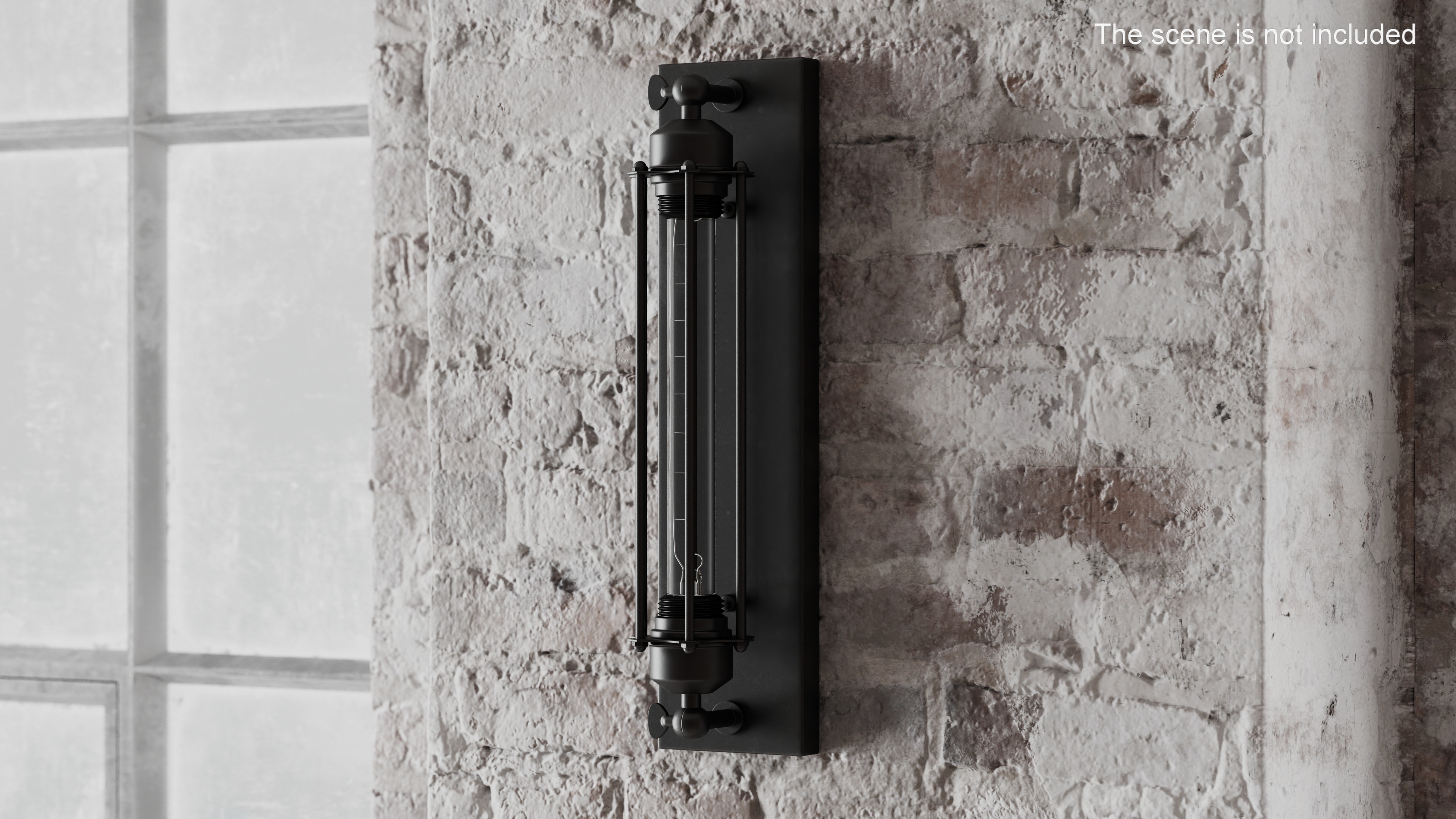 3D model Iron Cage Wall Mount Industrial Tube Bulb Off