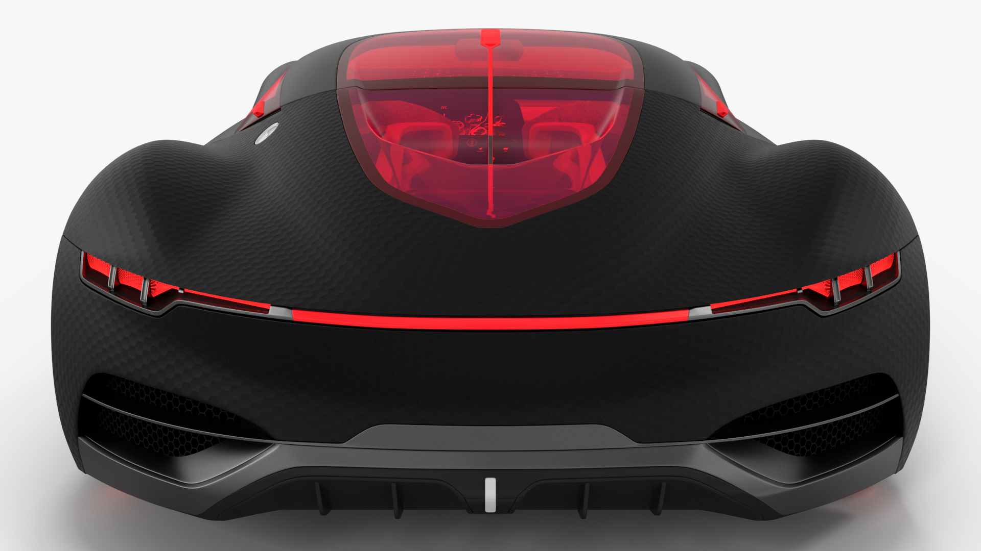 Electric Sports Car Black Rigged 3D