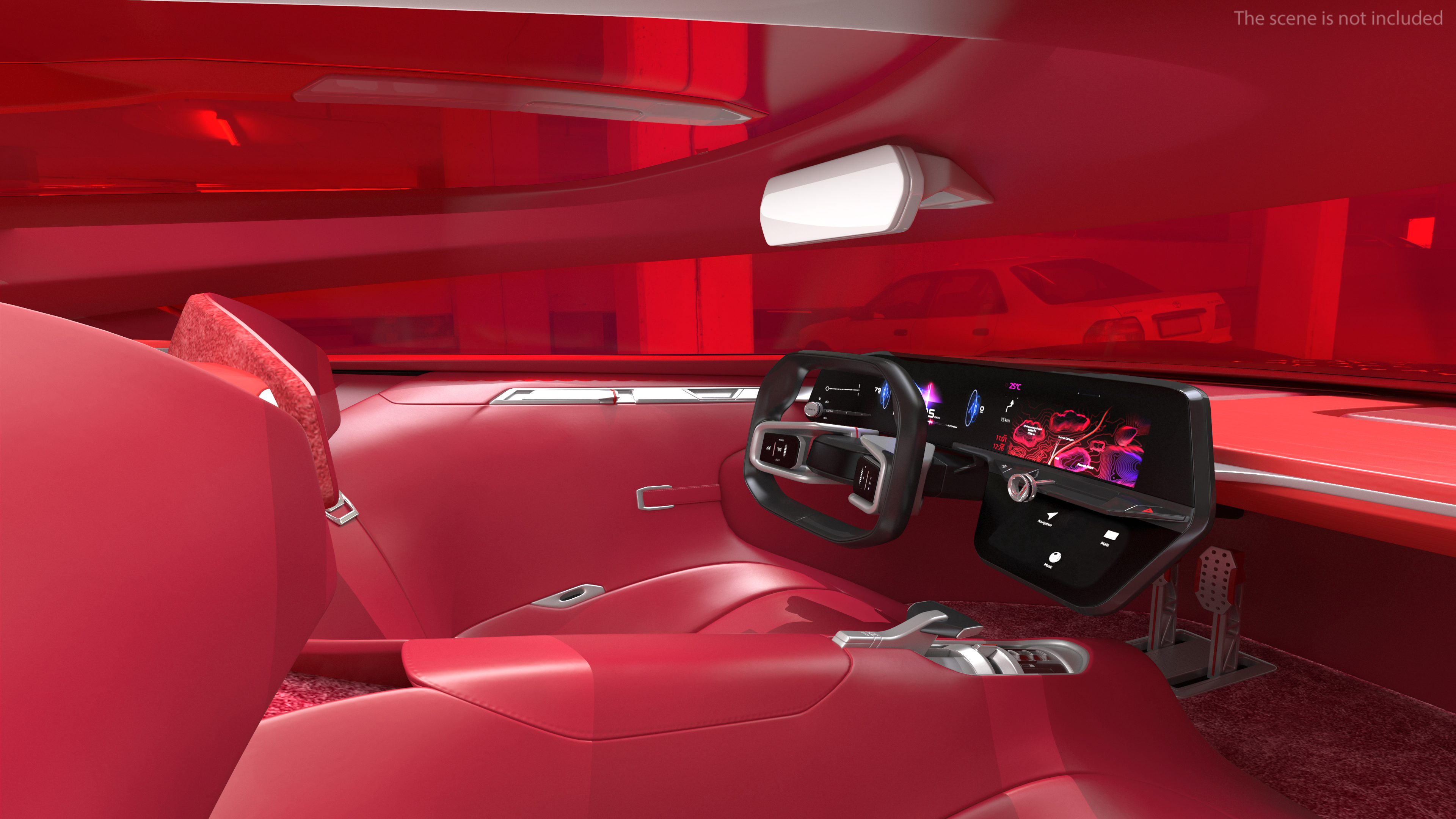 Electric Sports Car Black Rigged 3D