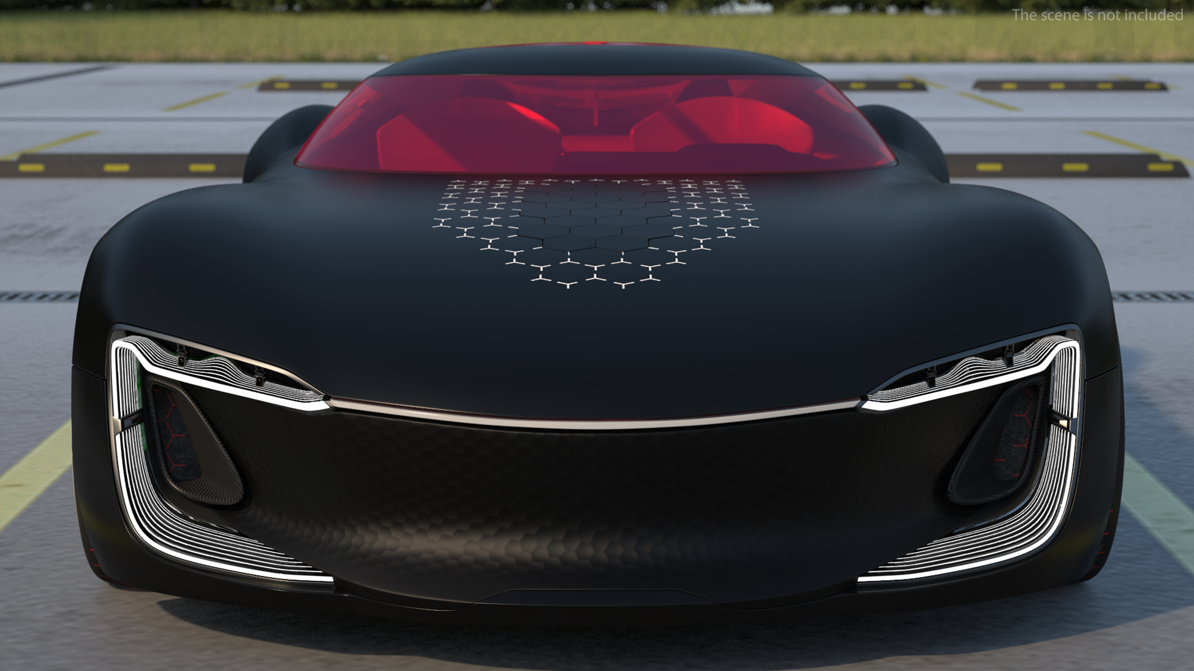 Electric Sports Car Black Rigged 3D