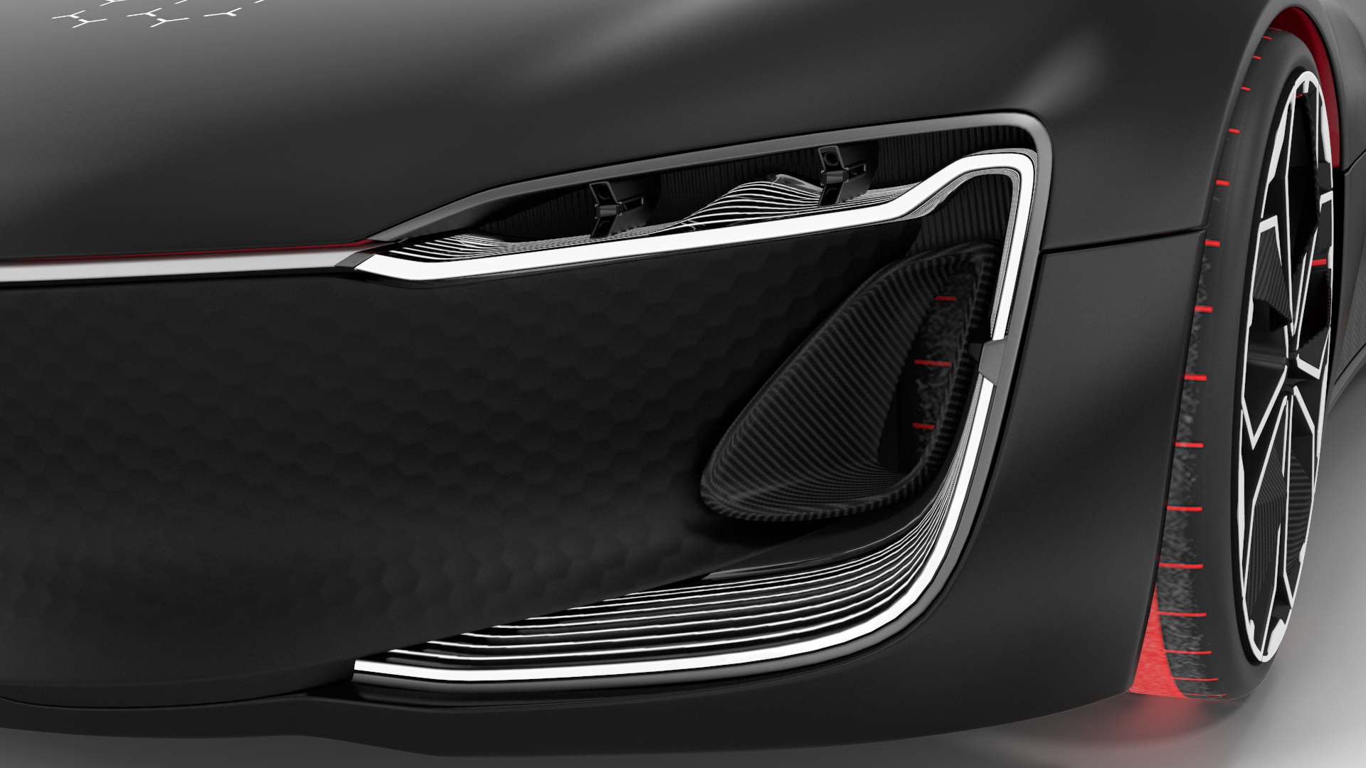 Electric Sports Car Black Rigged 3D