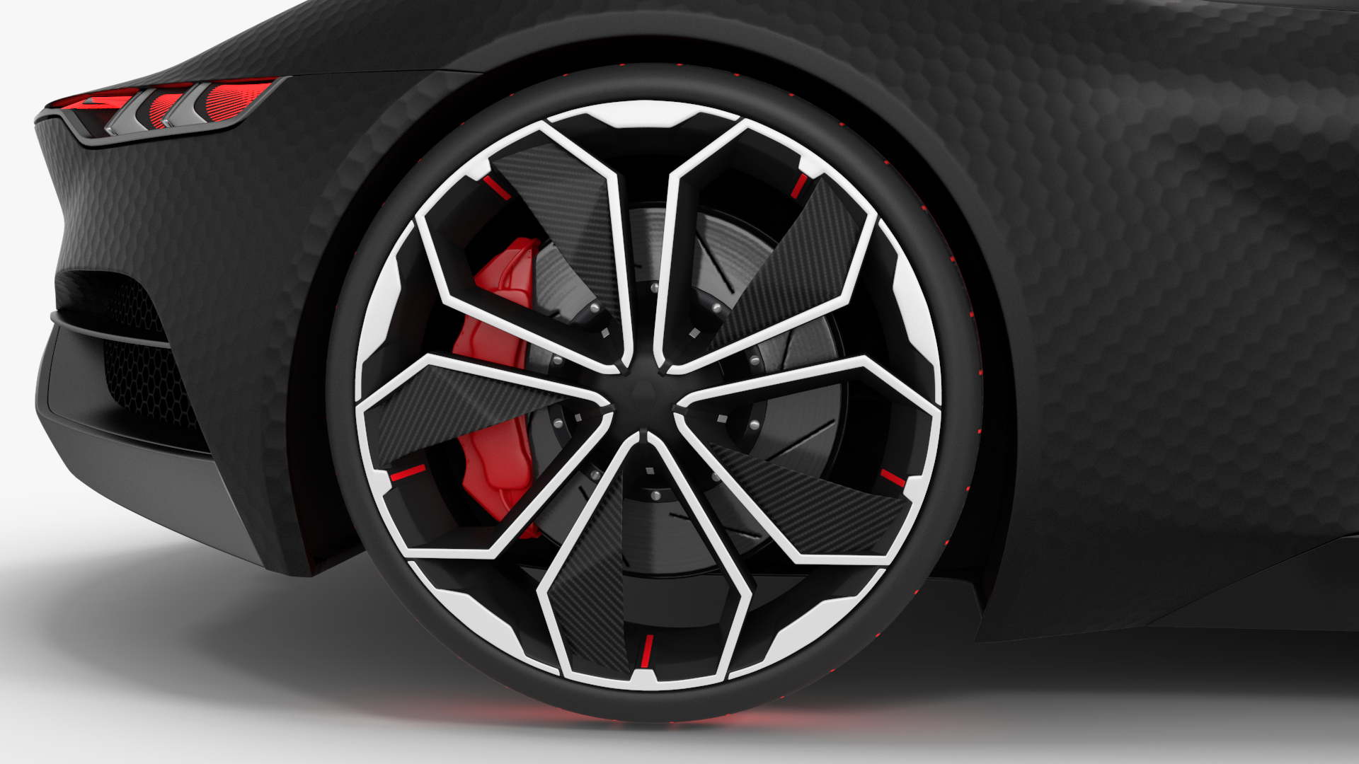 Electric Sports Car Black Rigged 3D