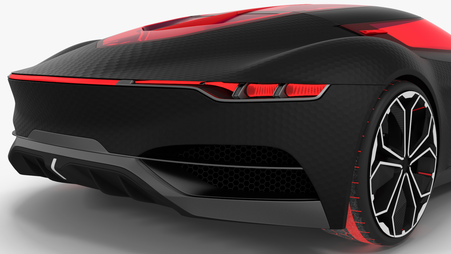 Electric Sports Car Black Rigged 3D