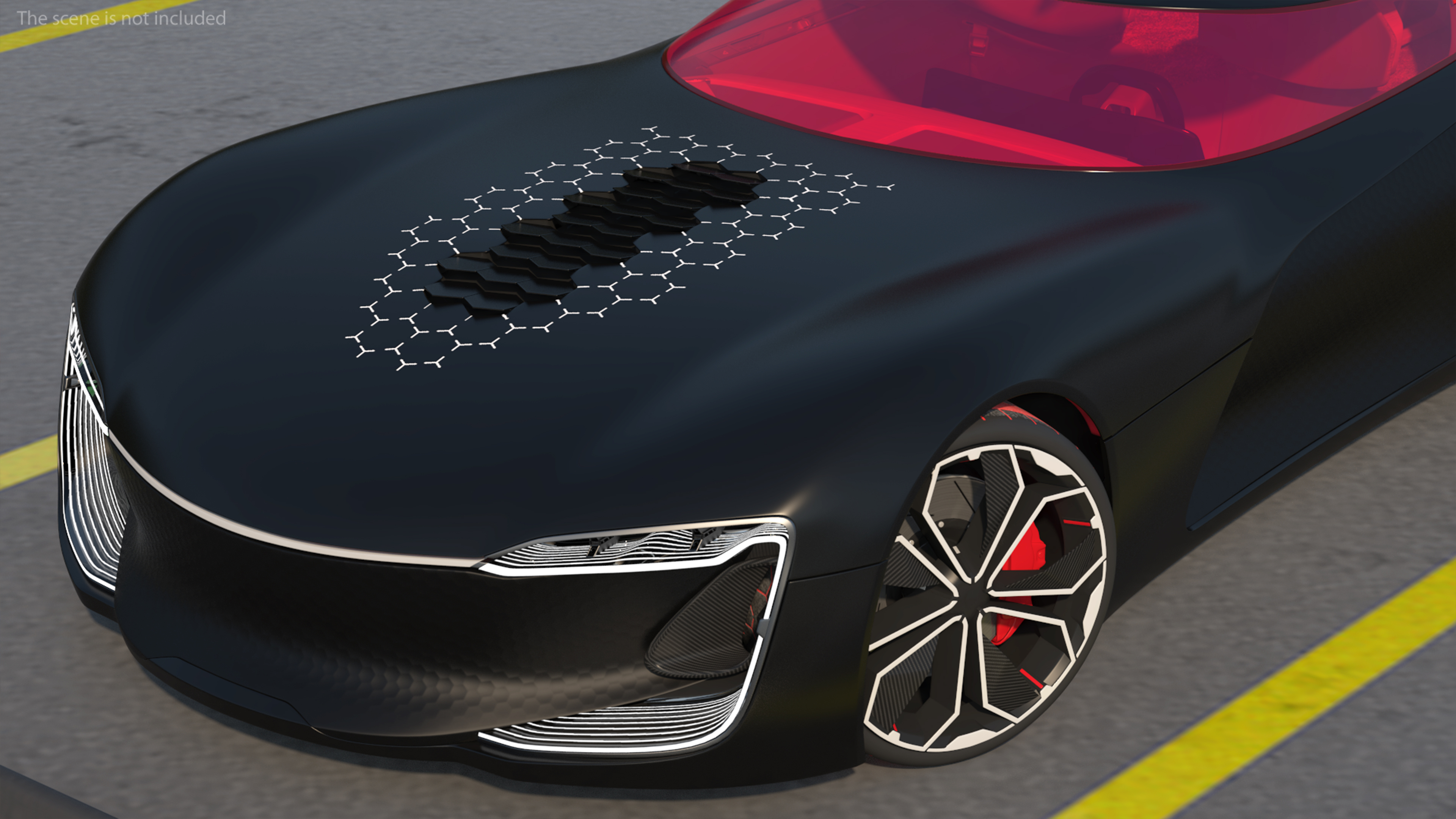 Electric Sports Car Black Rigged 3D