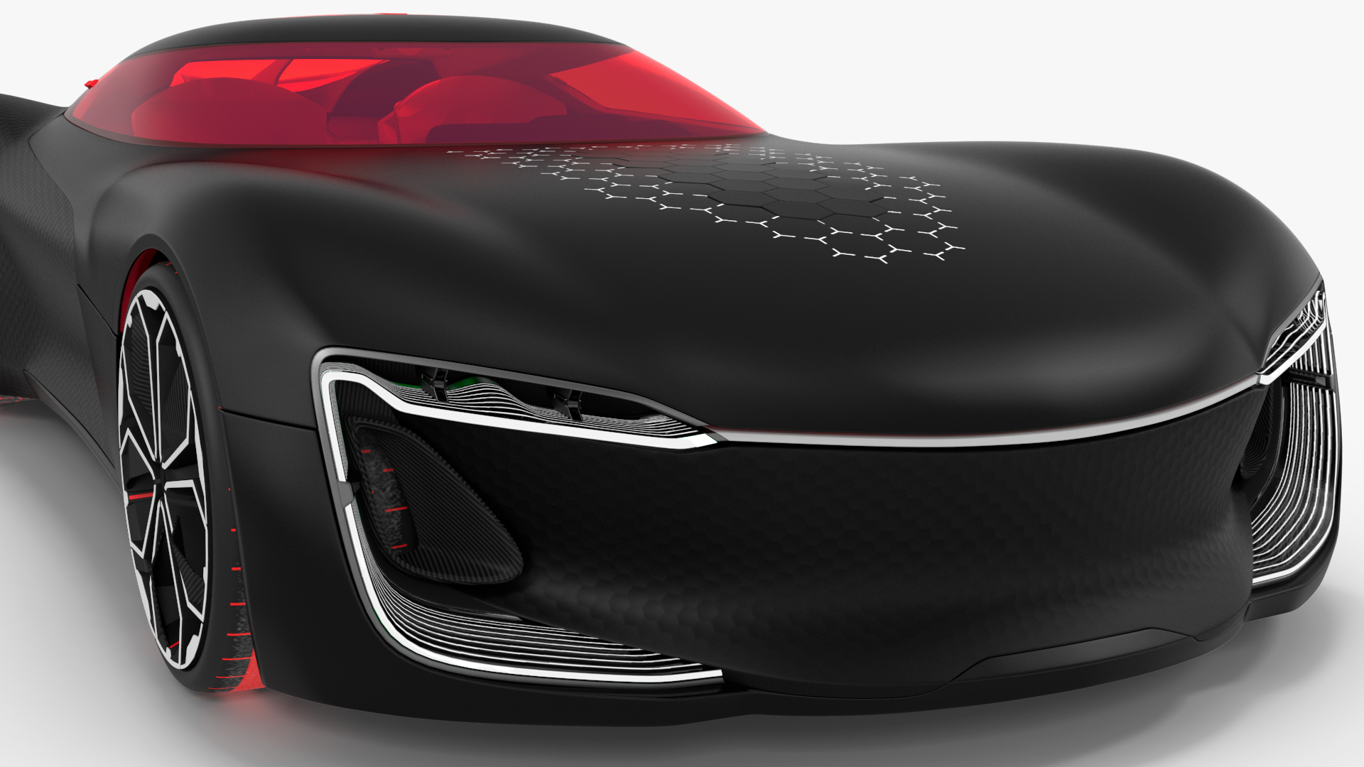 Electric Sports Car Black Rigged 3D