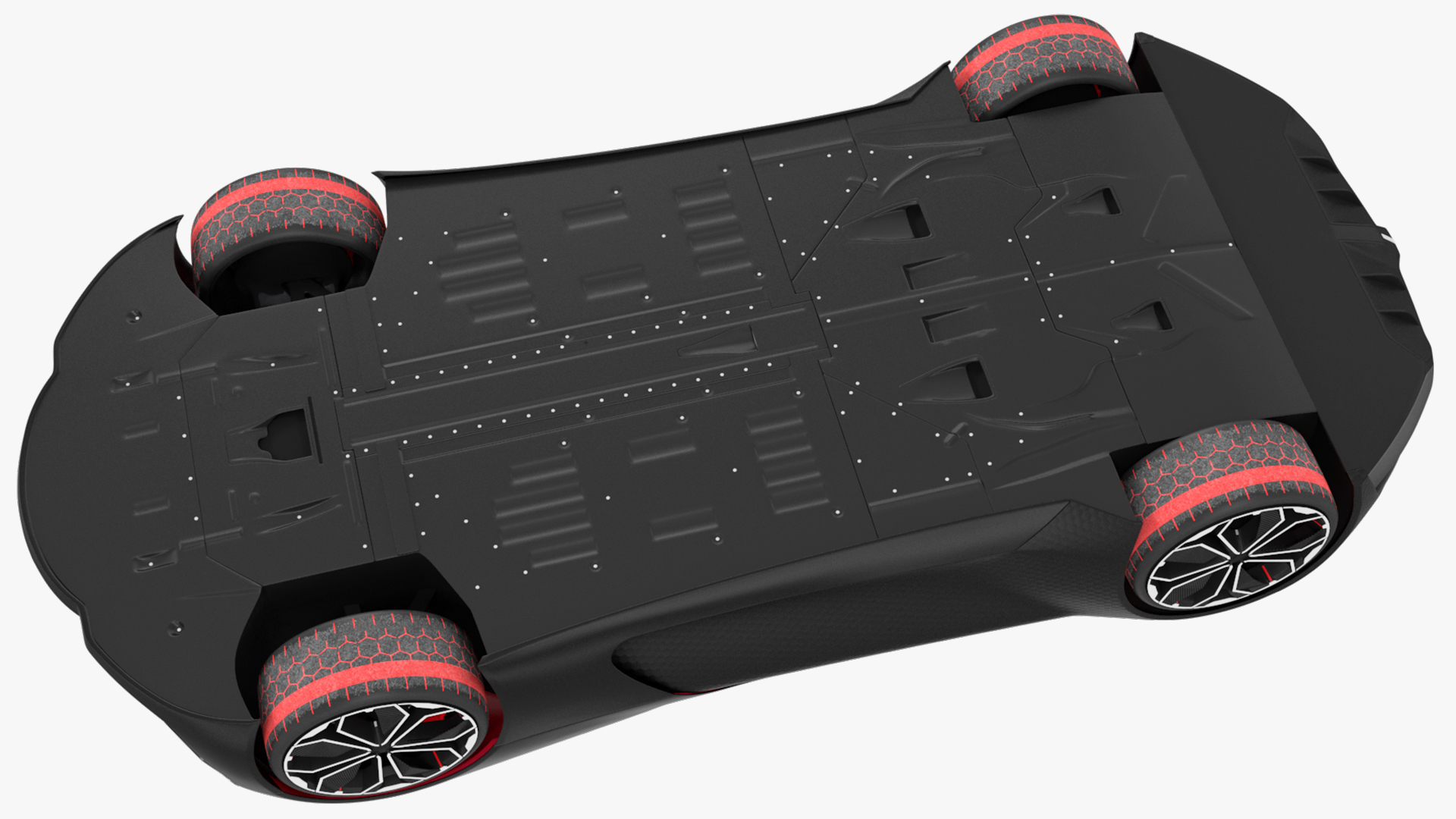 Electric Sports Car Black Rigged 3D