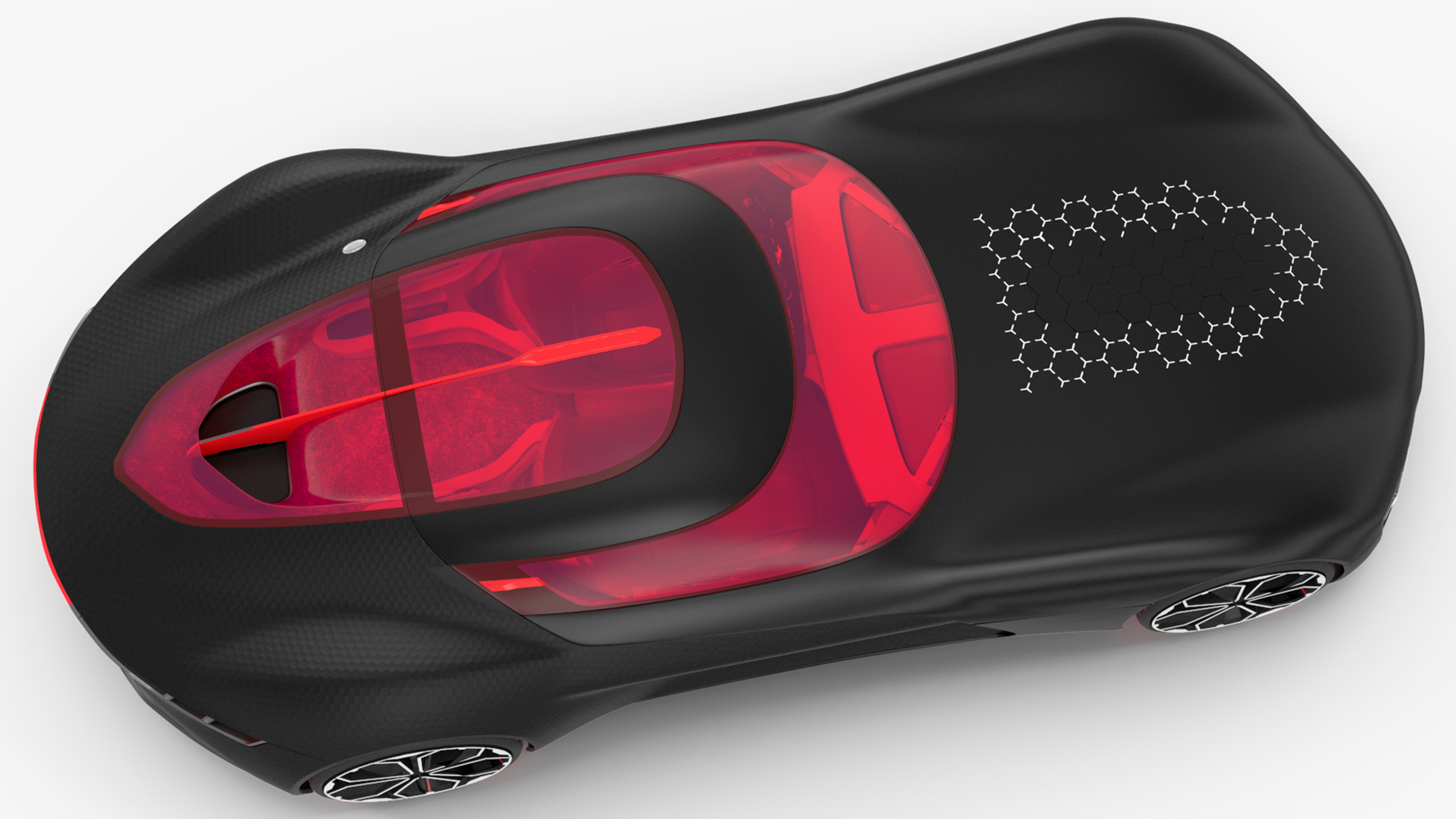 Electric Sports Car Black Rigged 3D