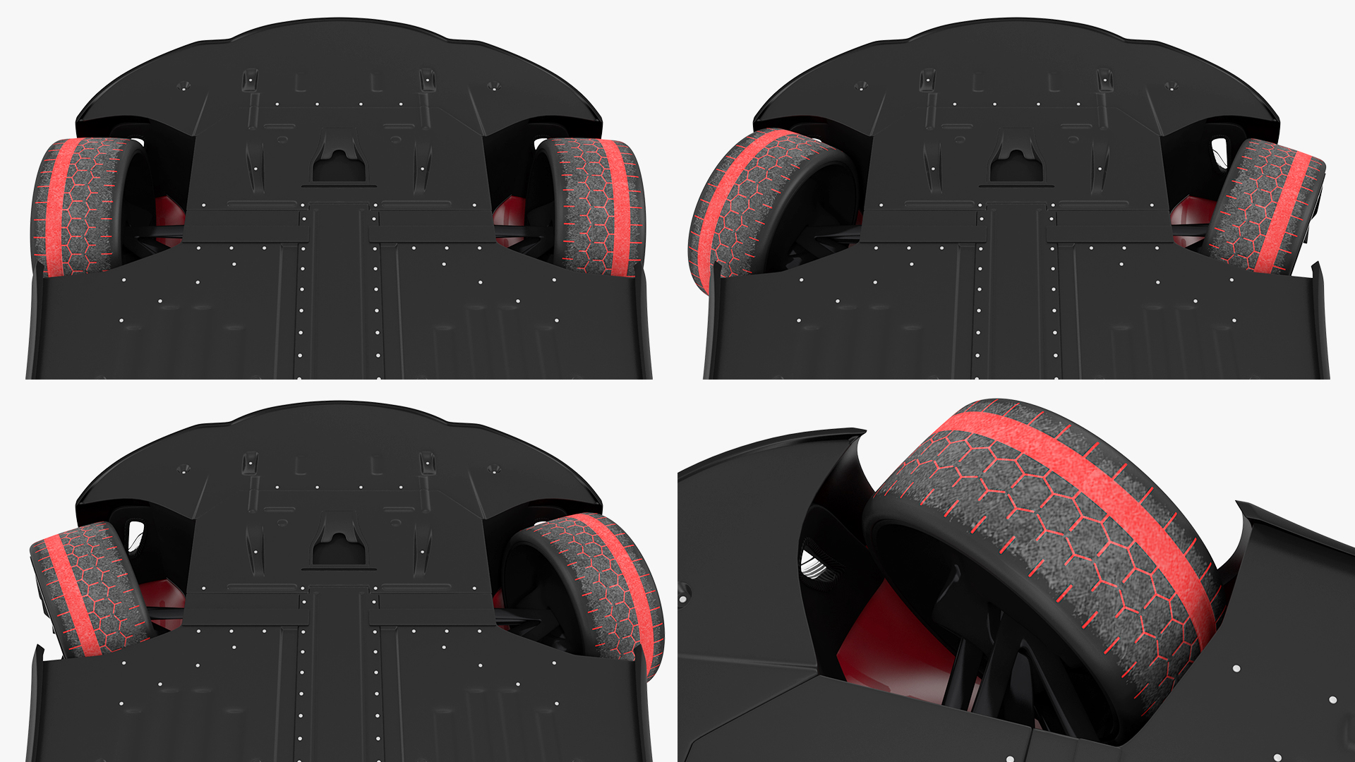 Electric Sports Car Black Rigged 3D