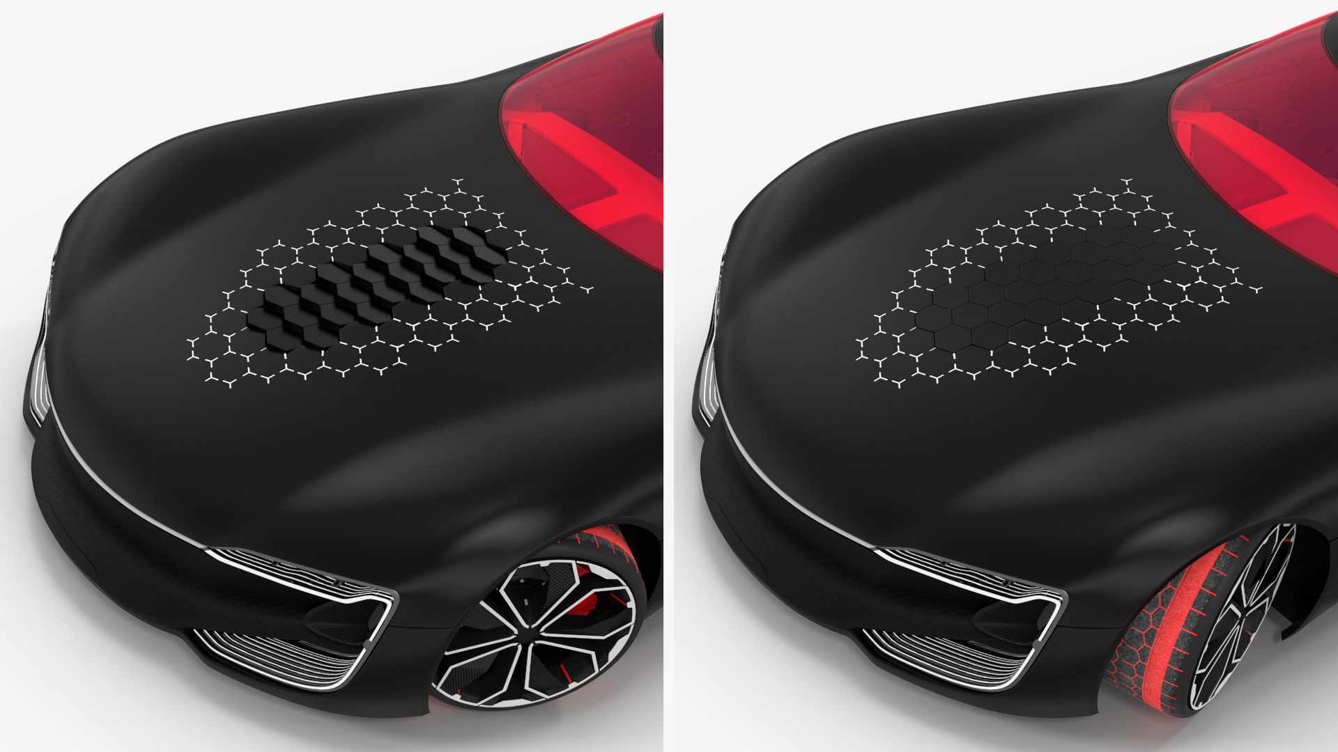 Electric Sports Car Black Rigged 3D