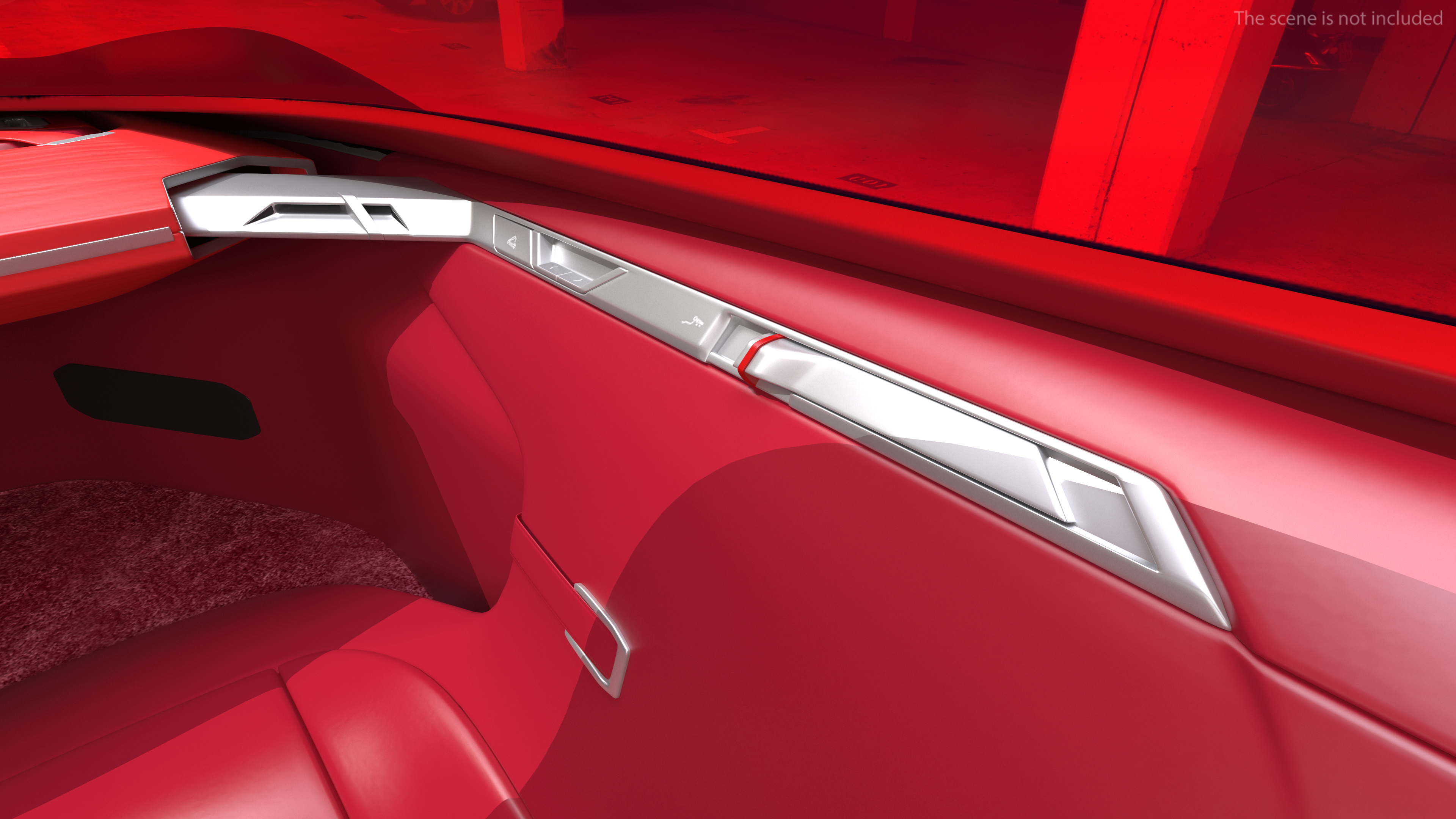 Electric Sports Car Black Rigged 3D