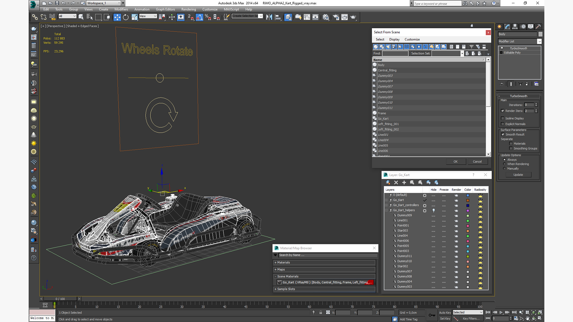 3D RiMO ALPHA2 Kart Rigged model