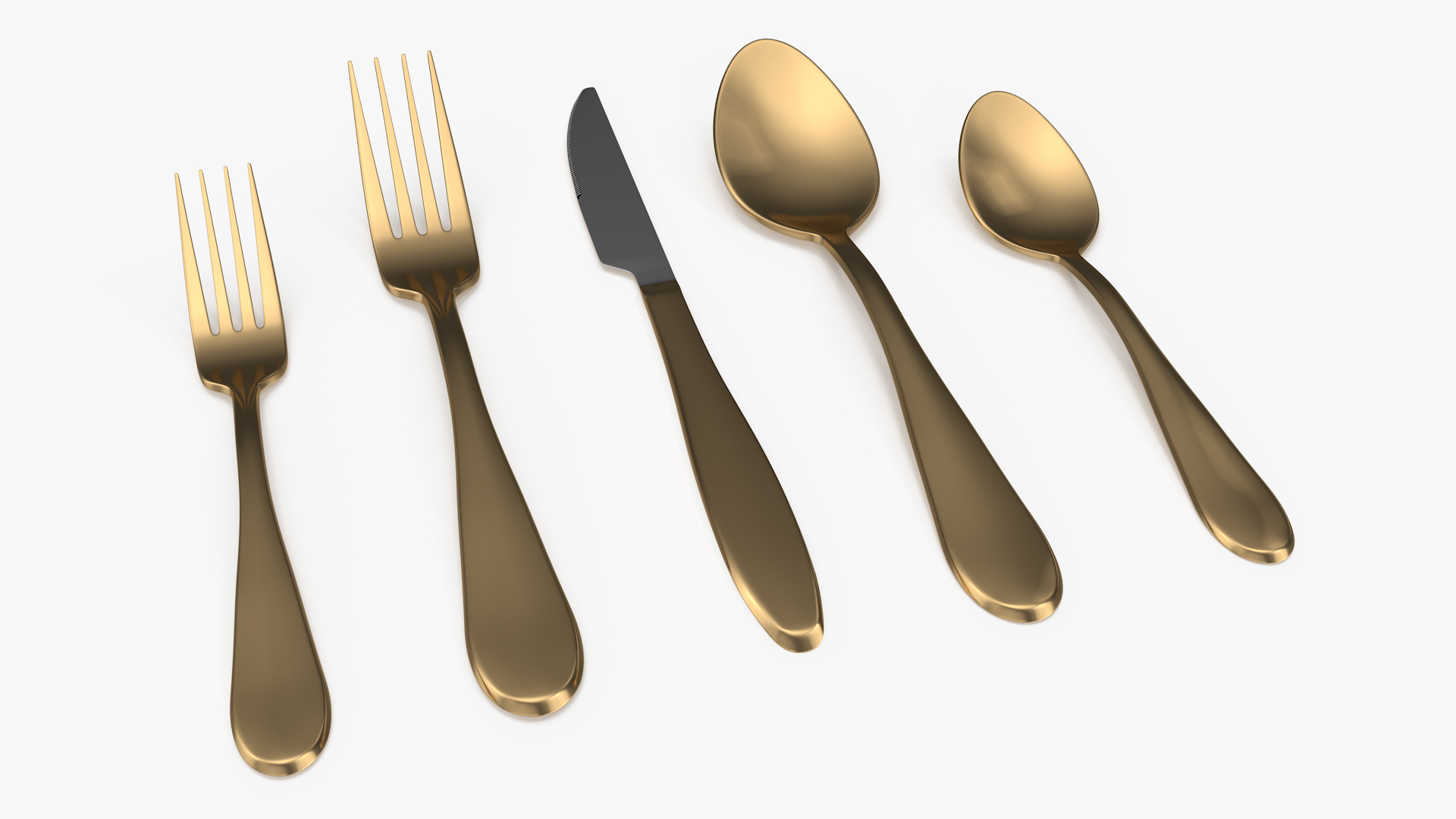 Golden Flatware Set 3D model