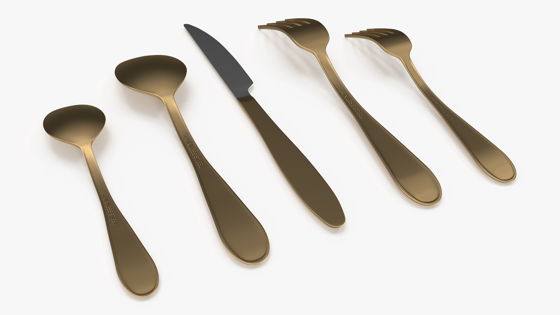 Golden Flatware Set 3D model