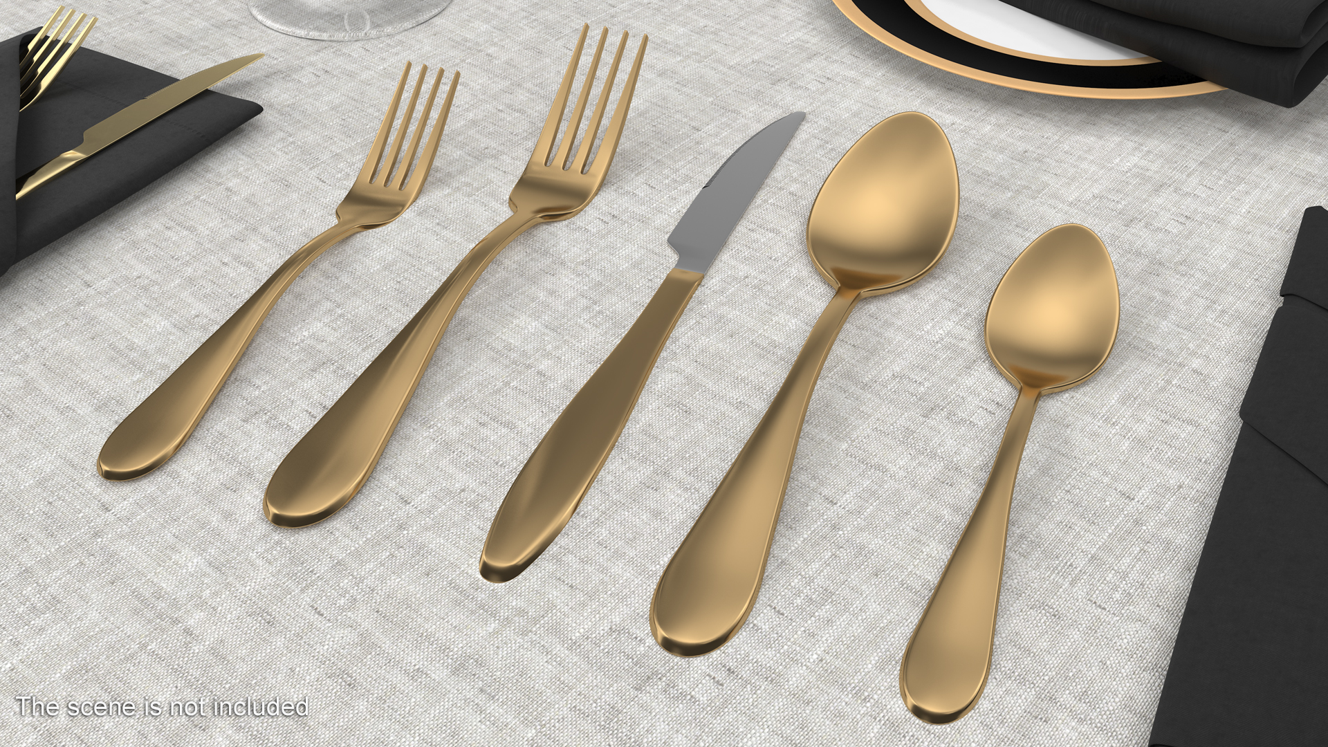 Golden Flatware Set 3D model