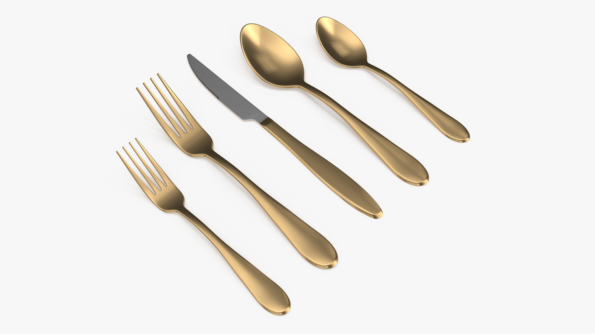Golden Flatware Set 3D model