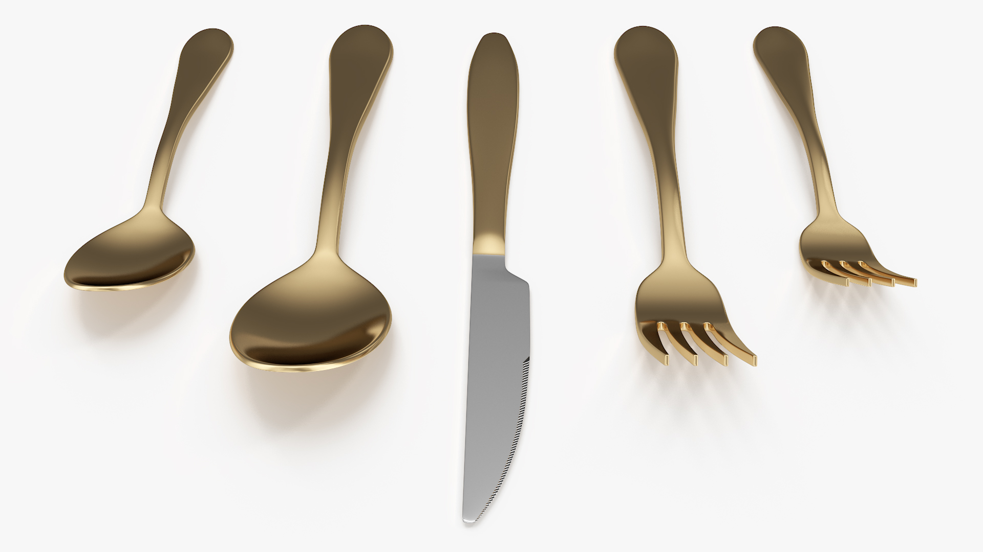 Golden Flatware Set 3D model