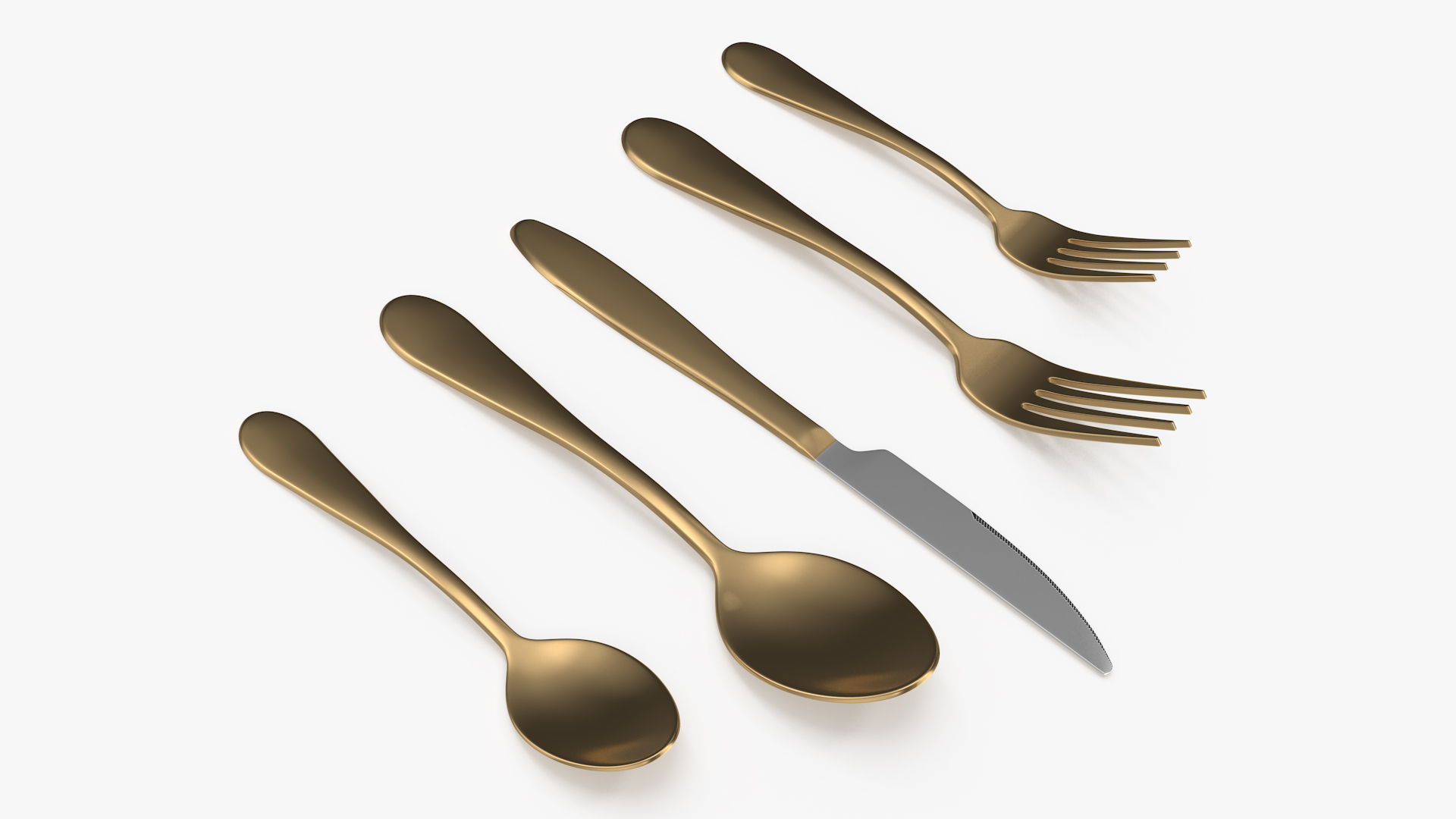 Golden Flatware Set 3D model