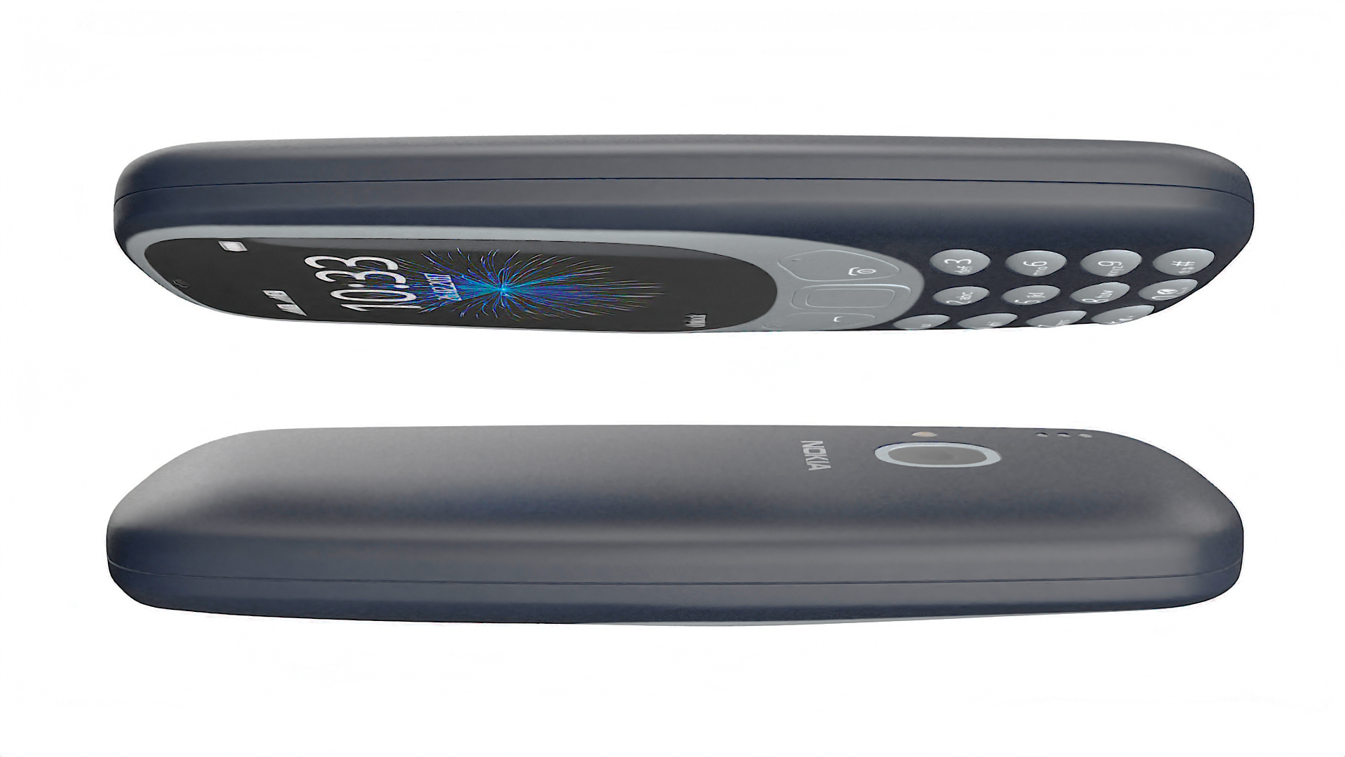 Blue Nokia 3310 New Lights On 3D model