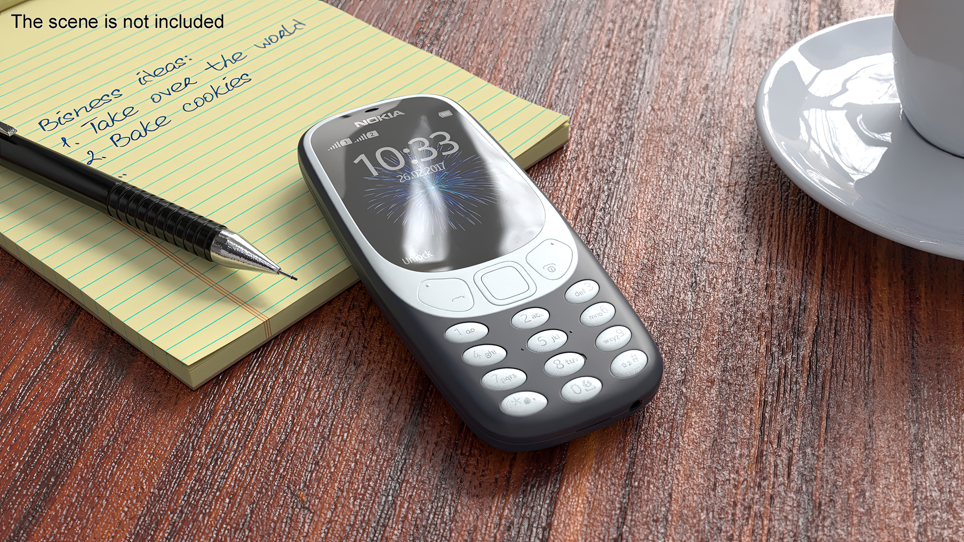 Blue Nokia 3310 New Lights On 3D model