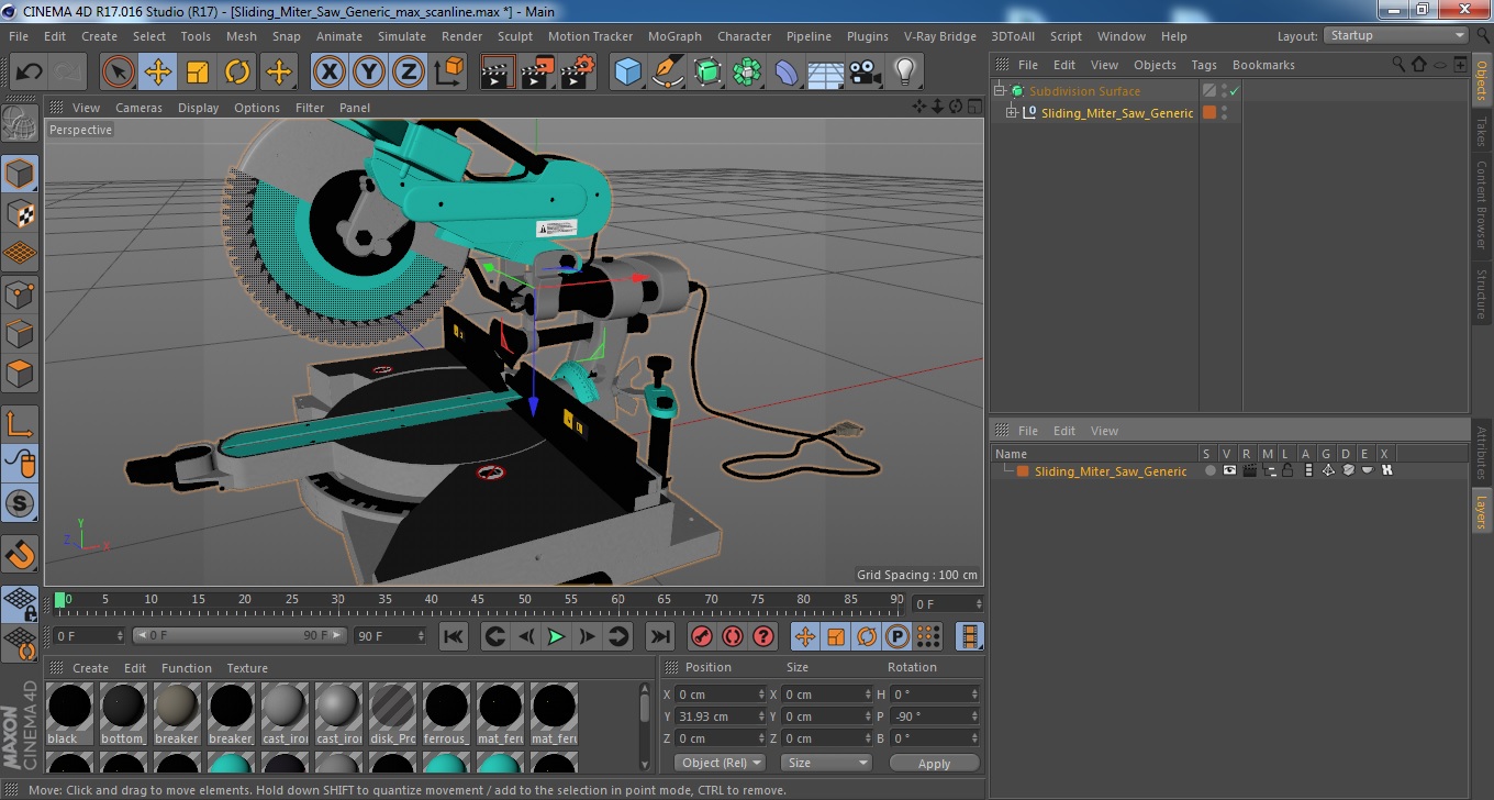 3D model Sliding Miter Saw Generic