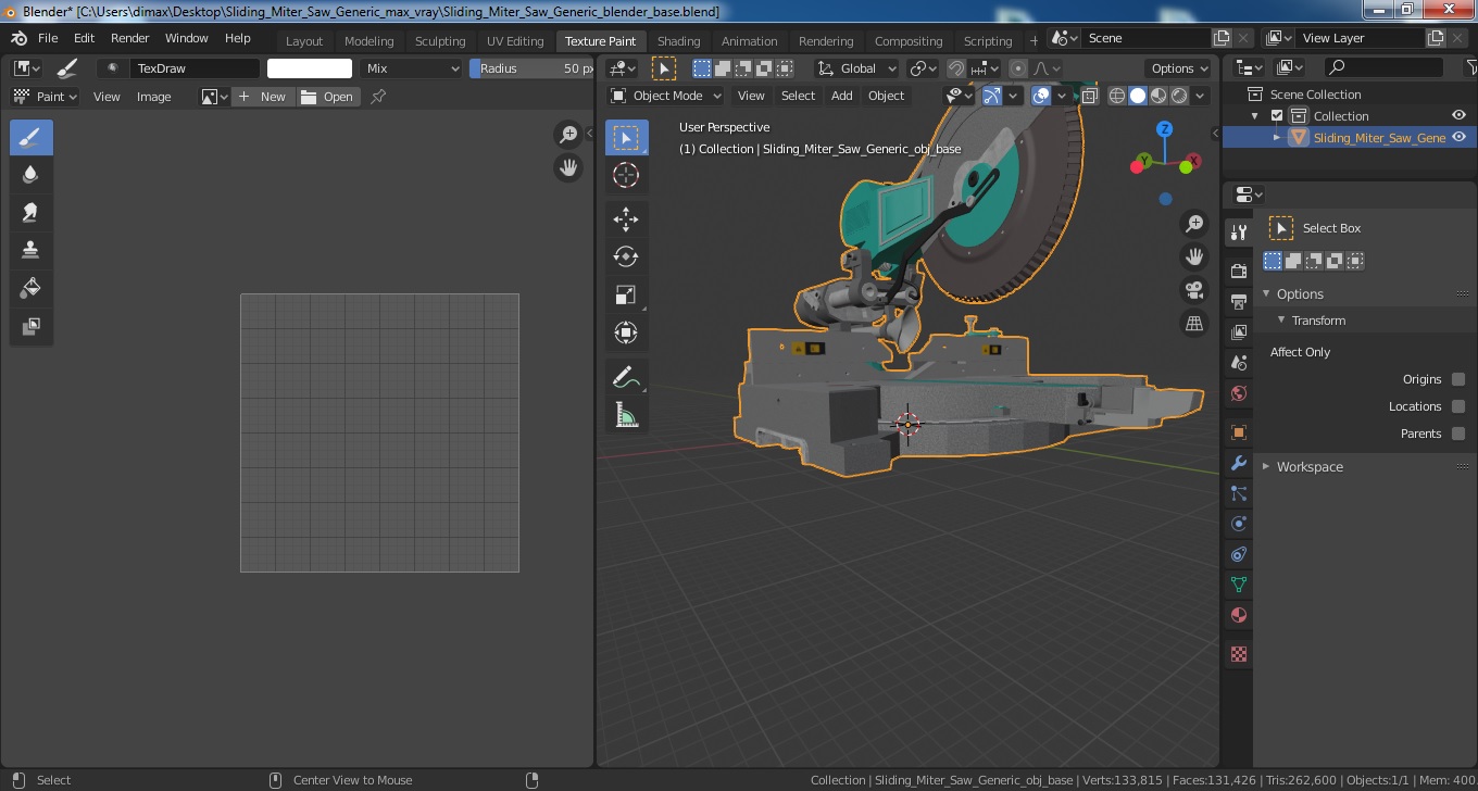 3D model Sliding Miter Saw Generic