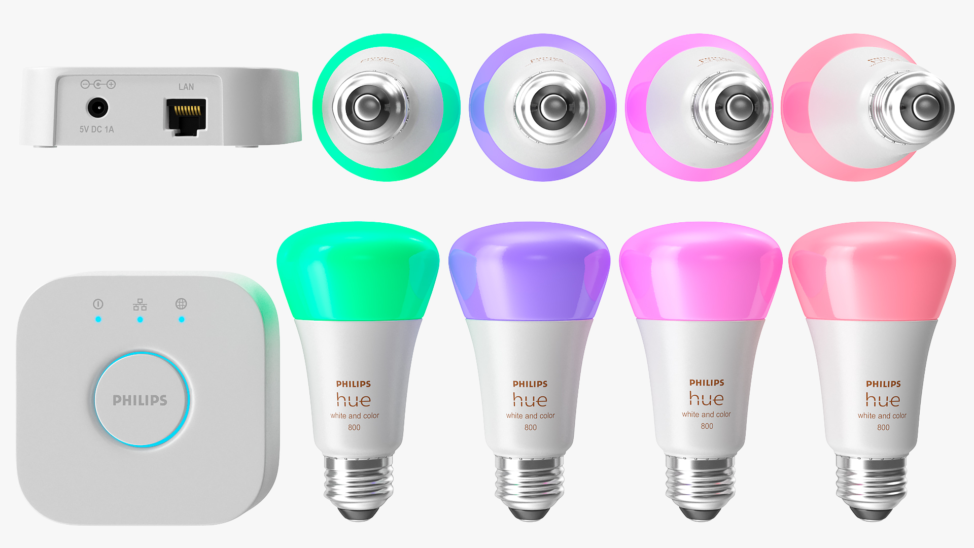 3D Philips Hue White and Color Ambience Lights On