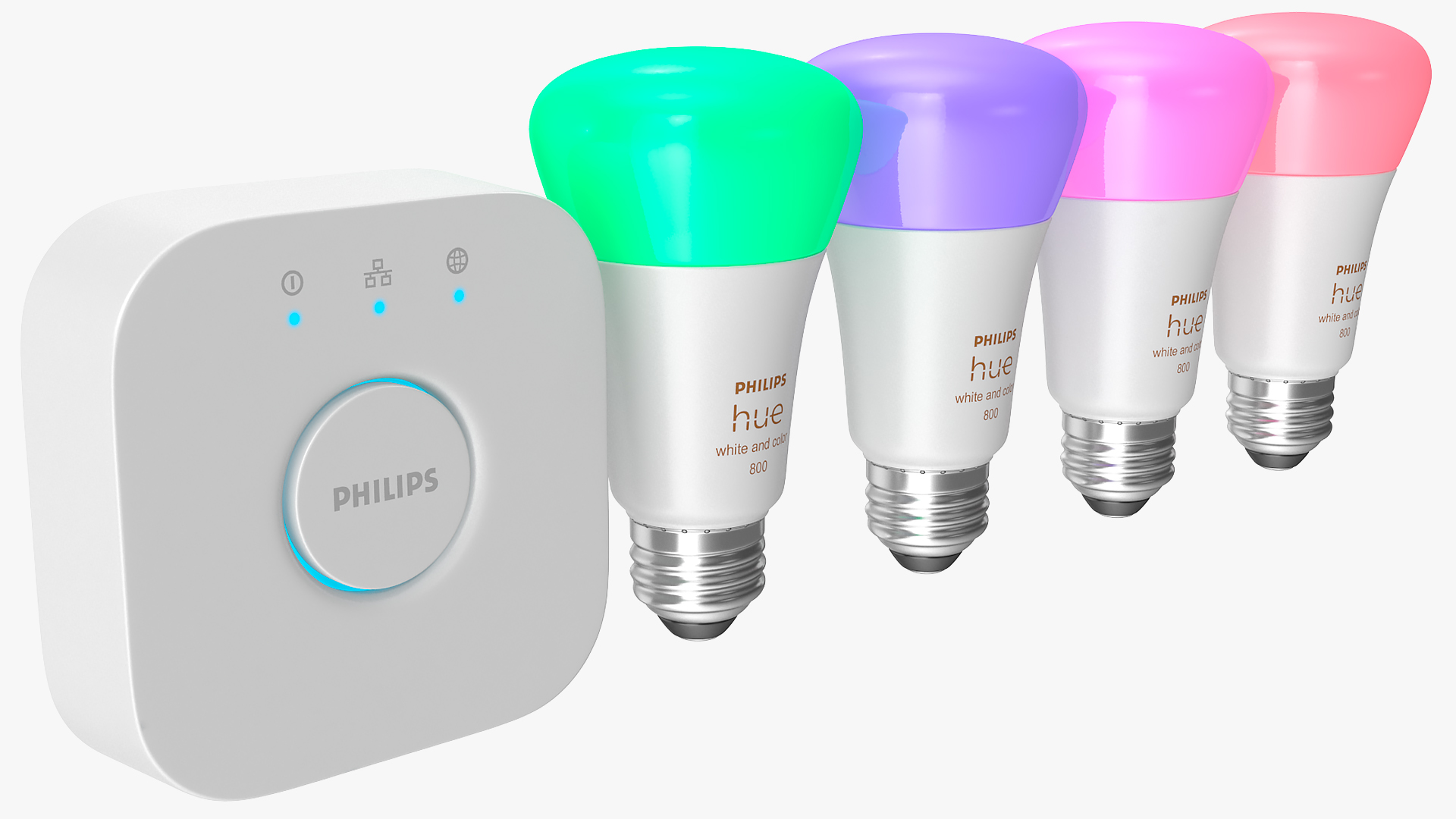 3D Philips Hue White and Color Ambience Lights On