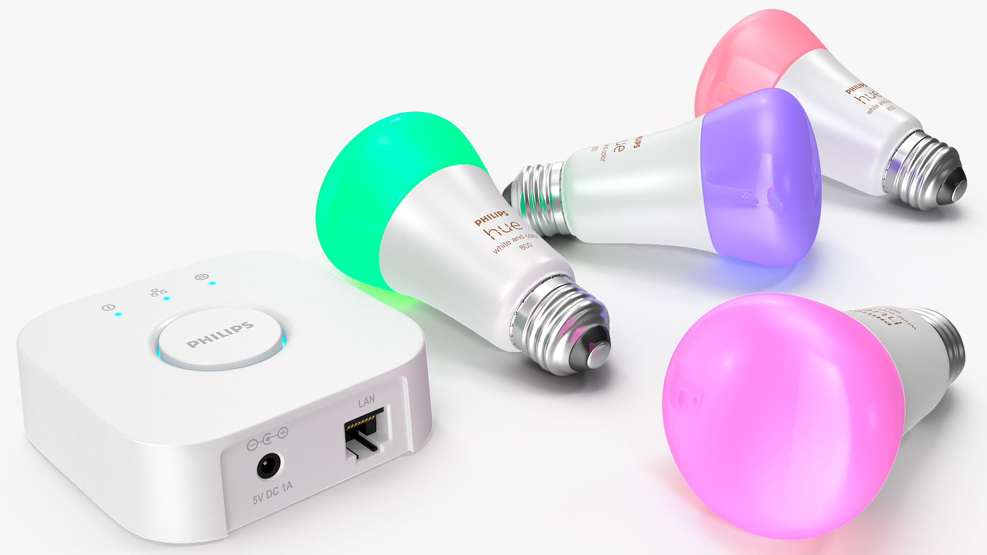 3D Philips Hue White and Color Ambience Lights On