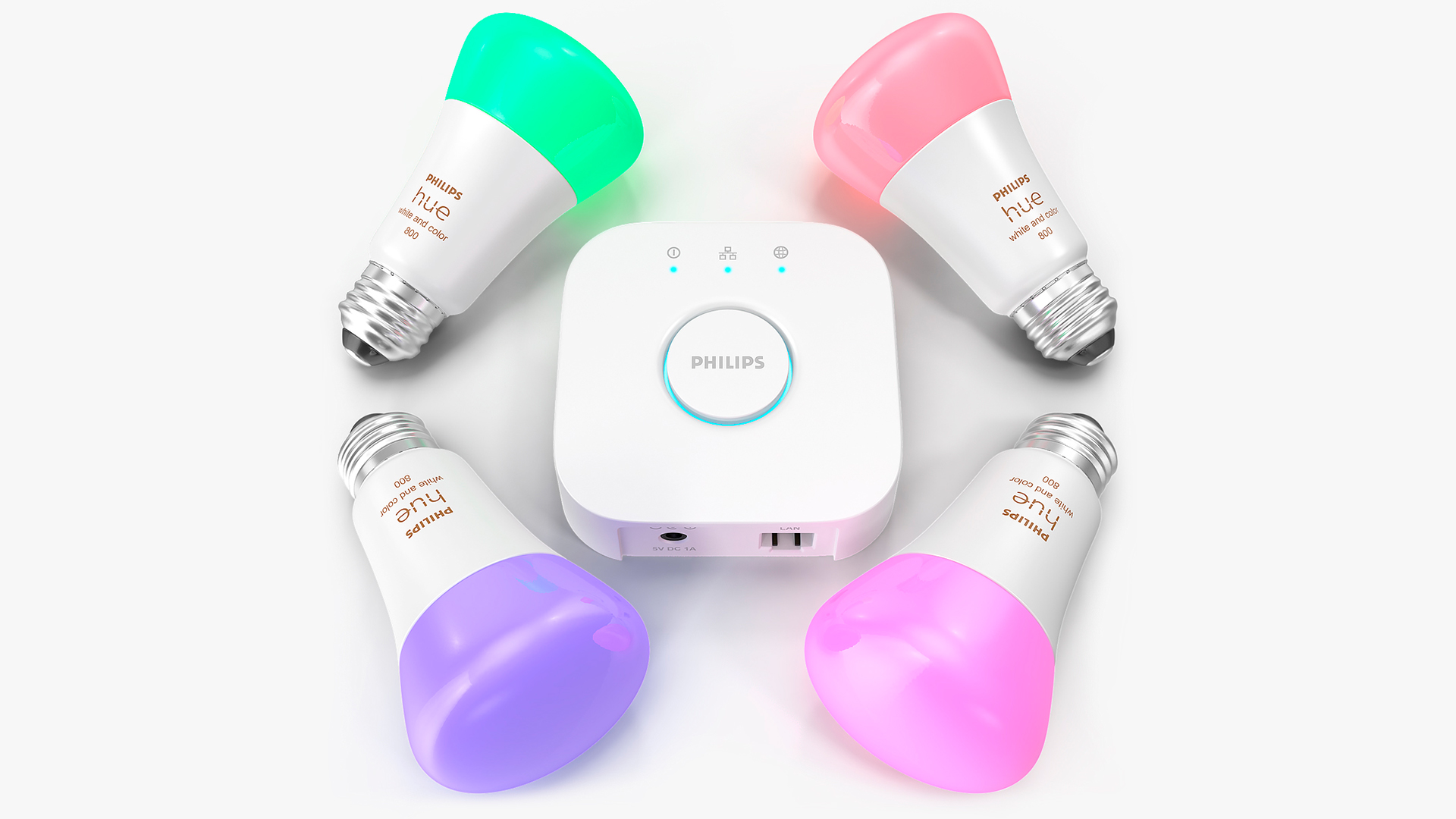 3D Philips Hue White and Color Ambience Lights On