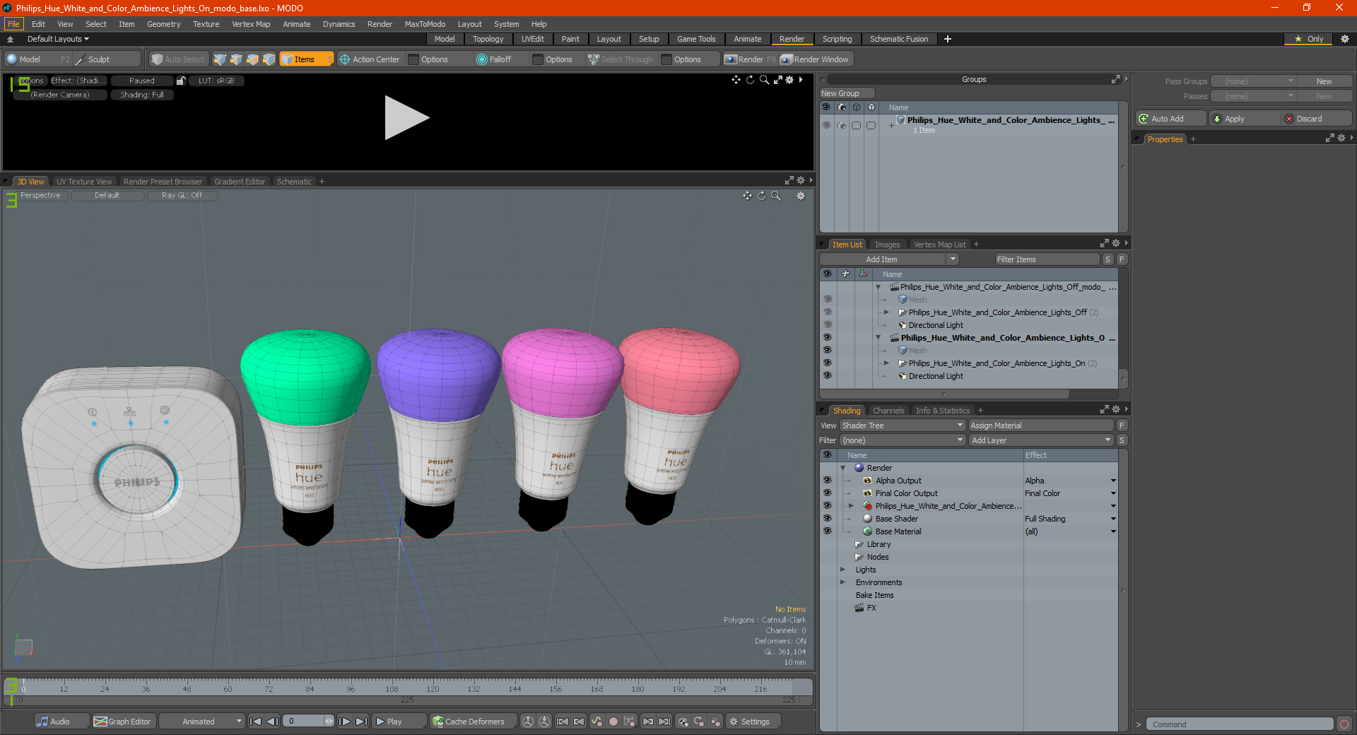 3D Philips Hue White and Color Ambience Lights On