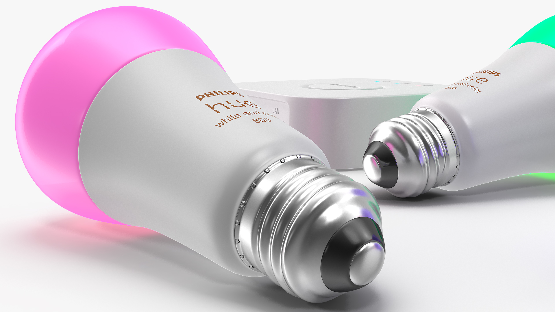 3D Philips Hue White and Color Ambience Lights On