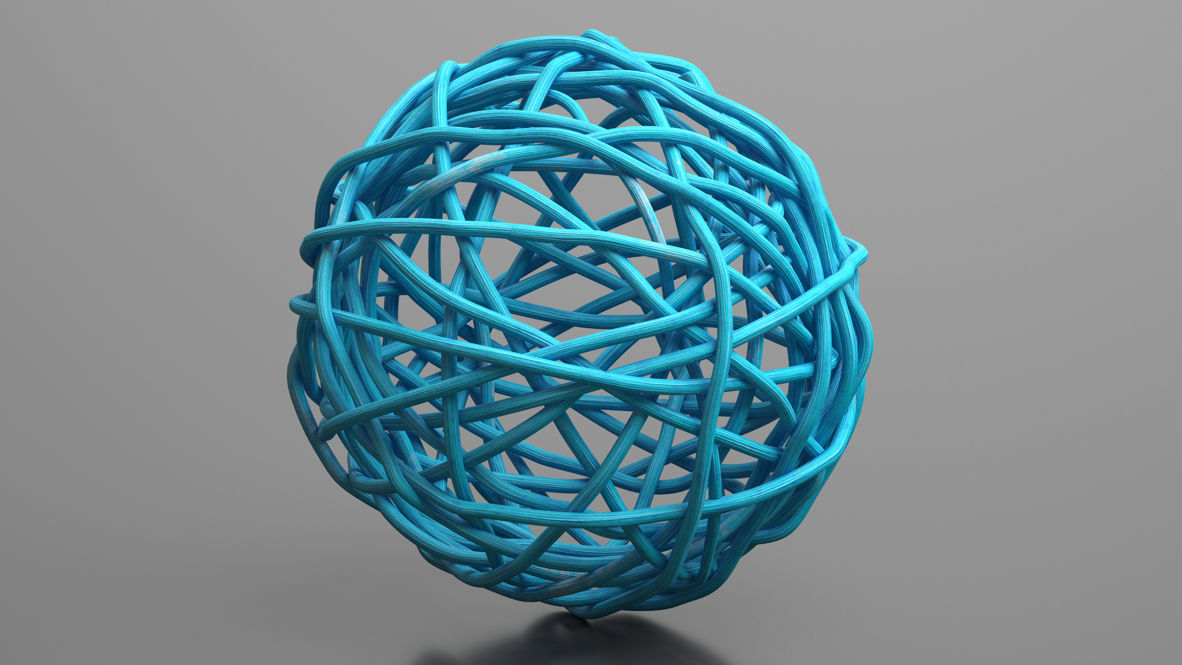 3D Rattan Twig Ball Blue