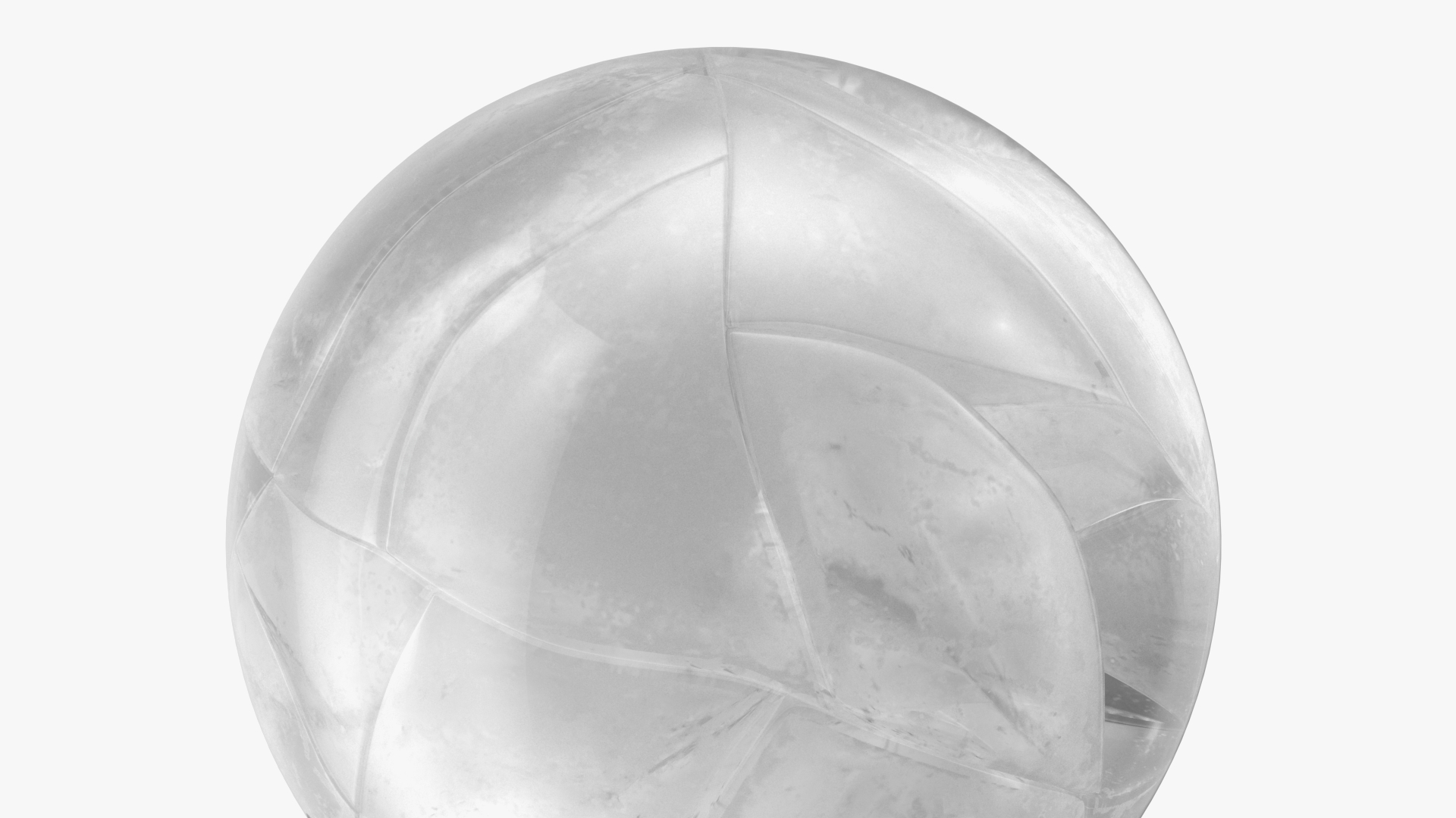 Quartz Crystal Sphere on Silver Stand 3D