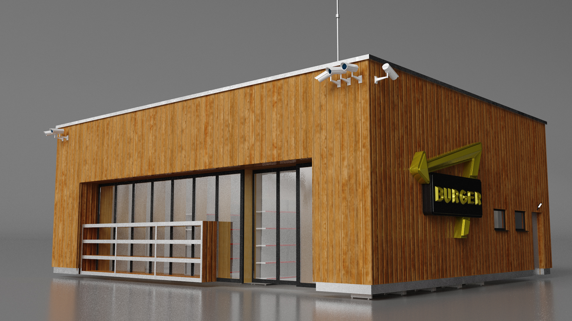 3D Small Burger Shop Building
