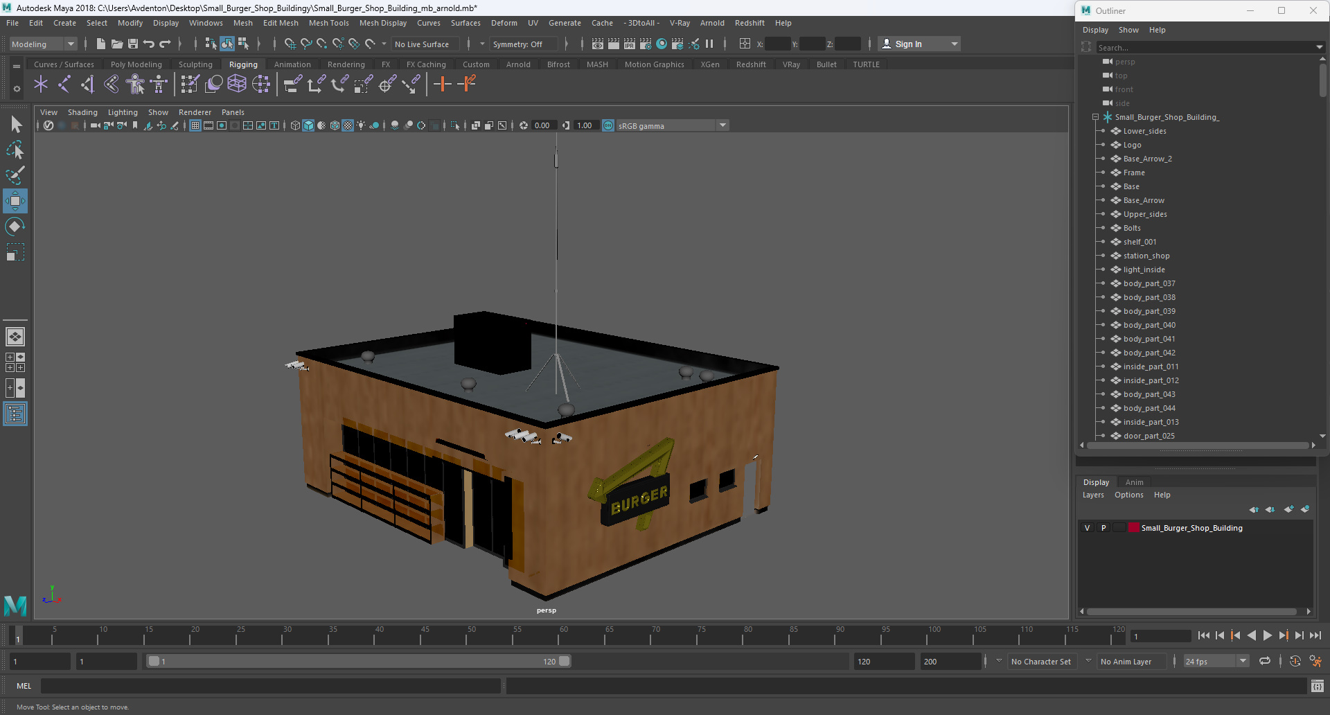 3D Small Burger Shop Building