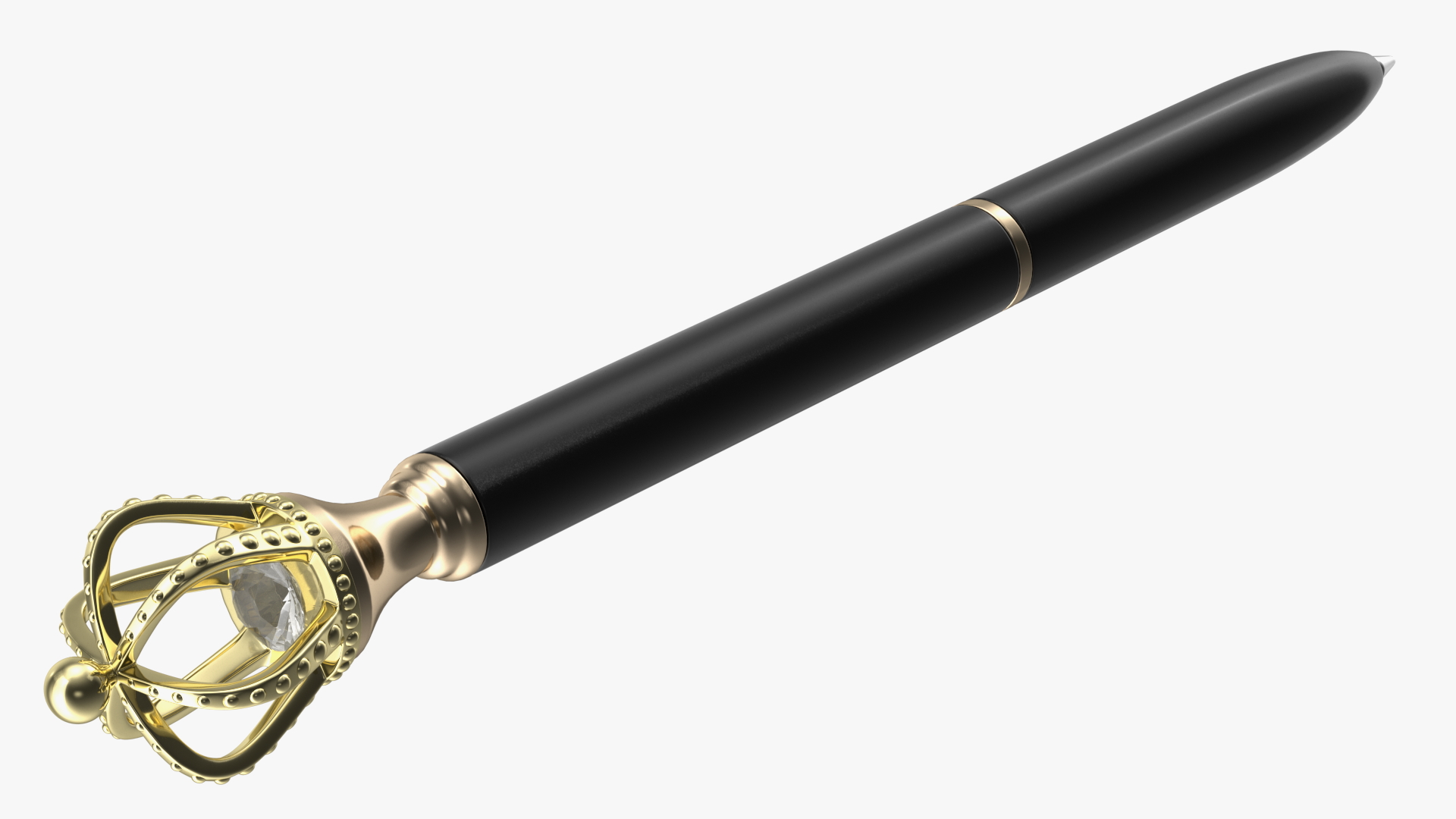 3D model King Crown Ballpoint Pen Black