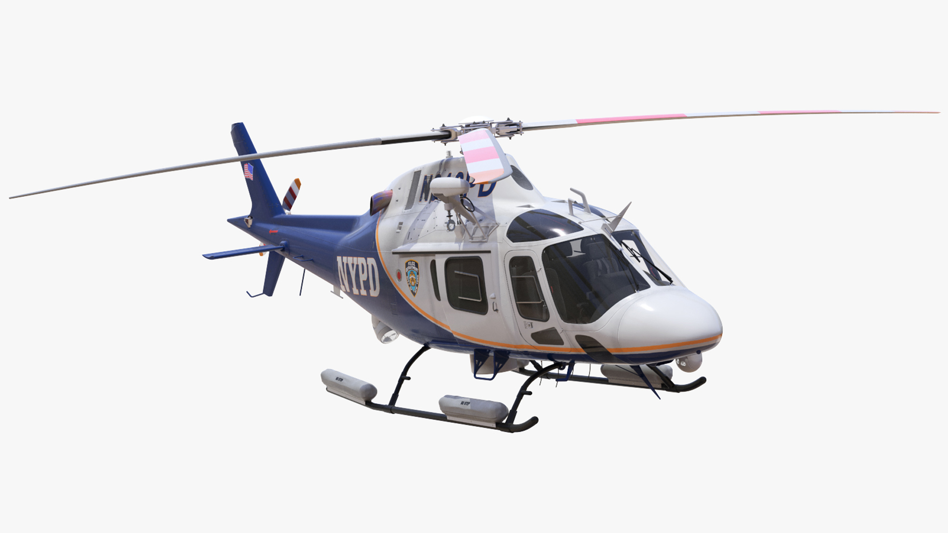 Helicopter AgustaWestland AW119 Police Rigged for Maya 3D model
