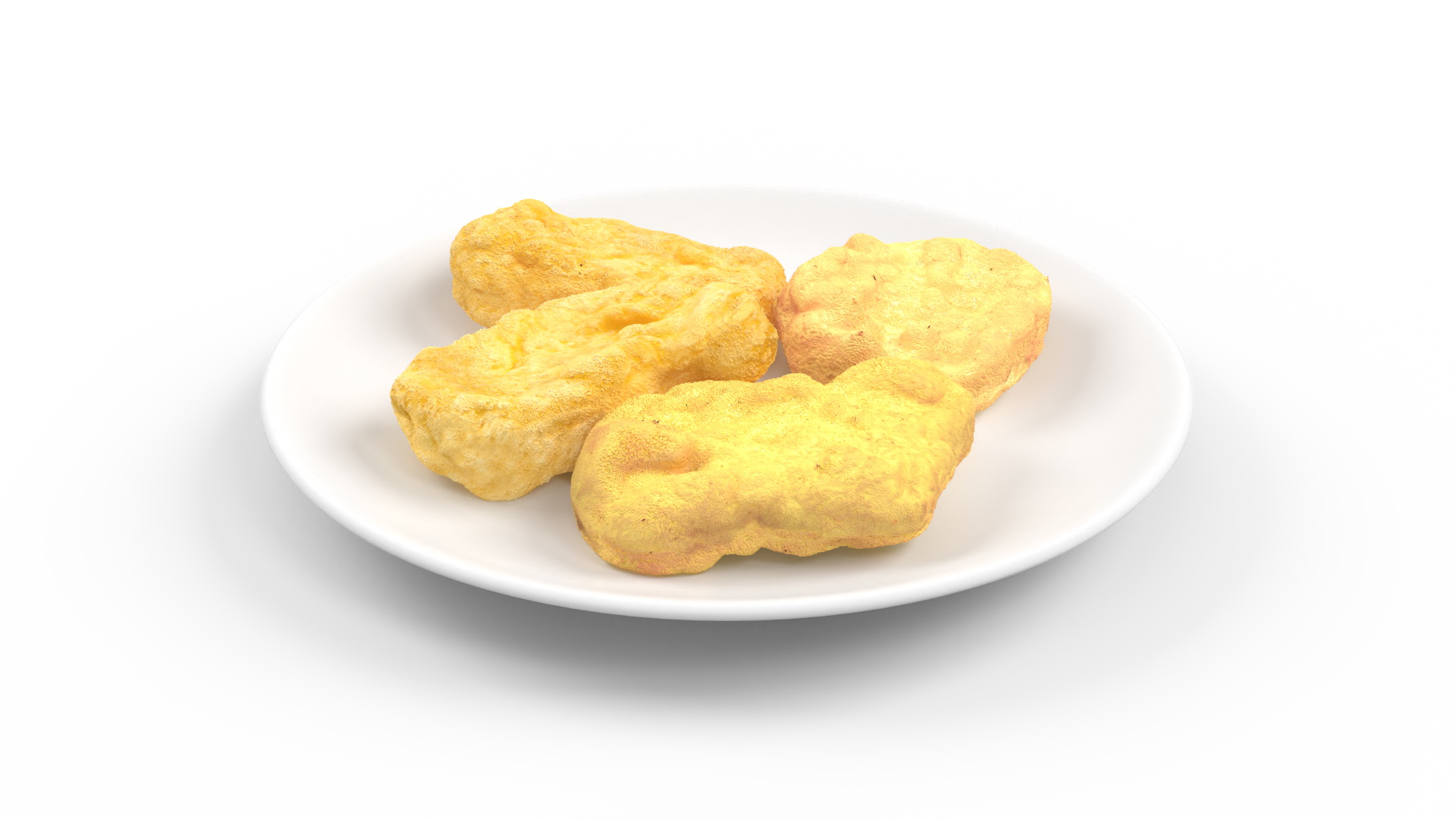 Nuggets on White Plate 3D