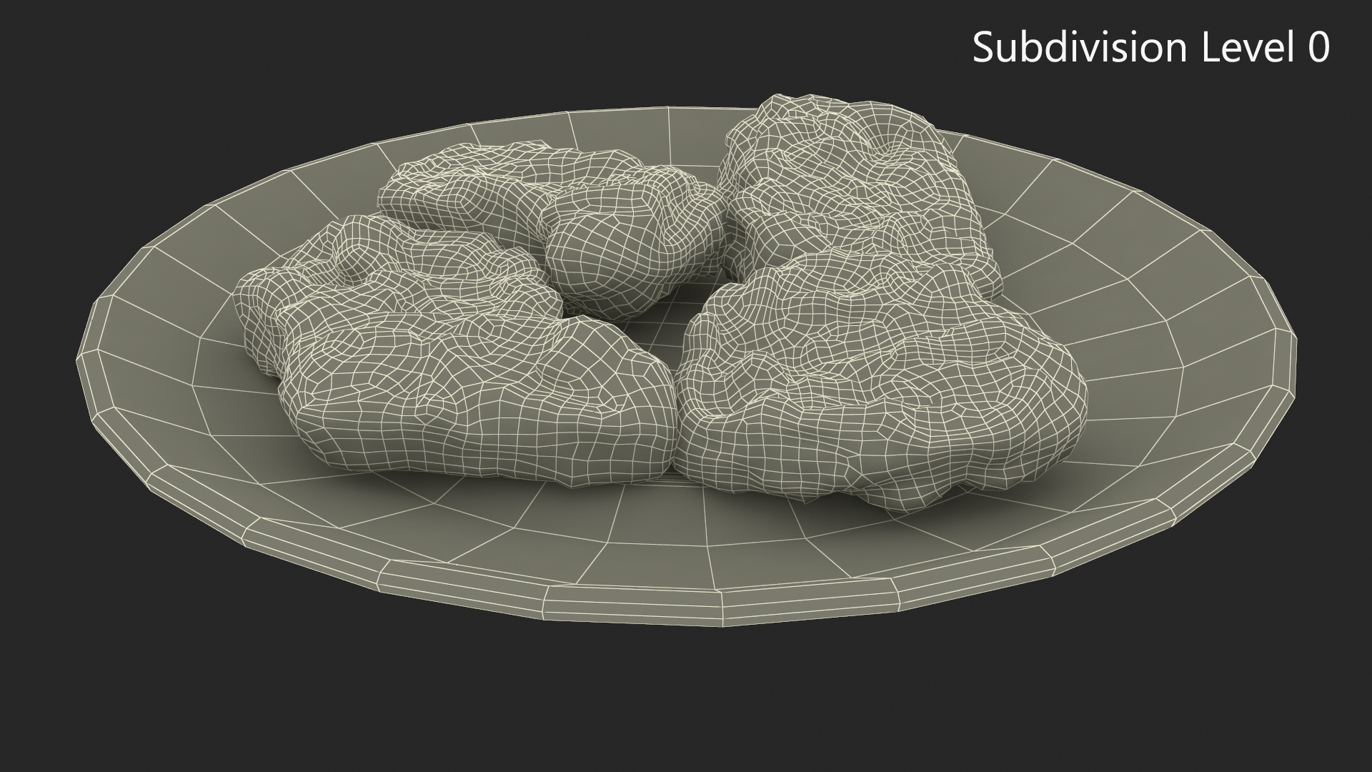 Nuggets on White Plate 3D