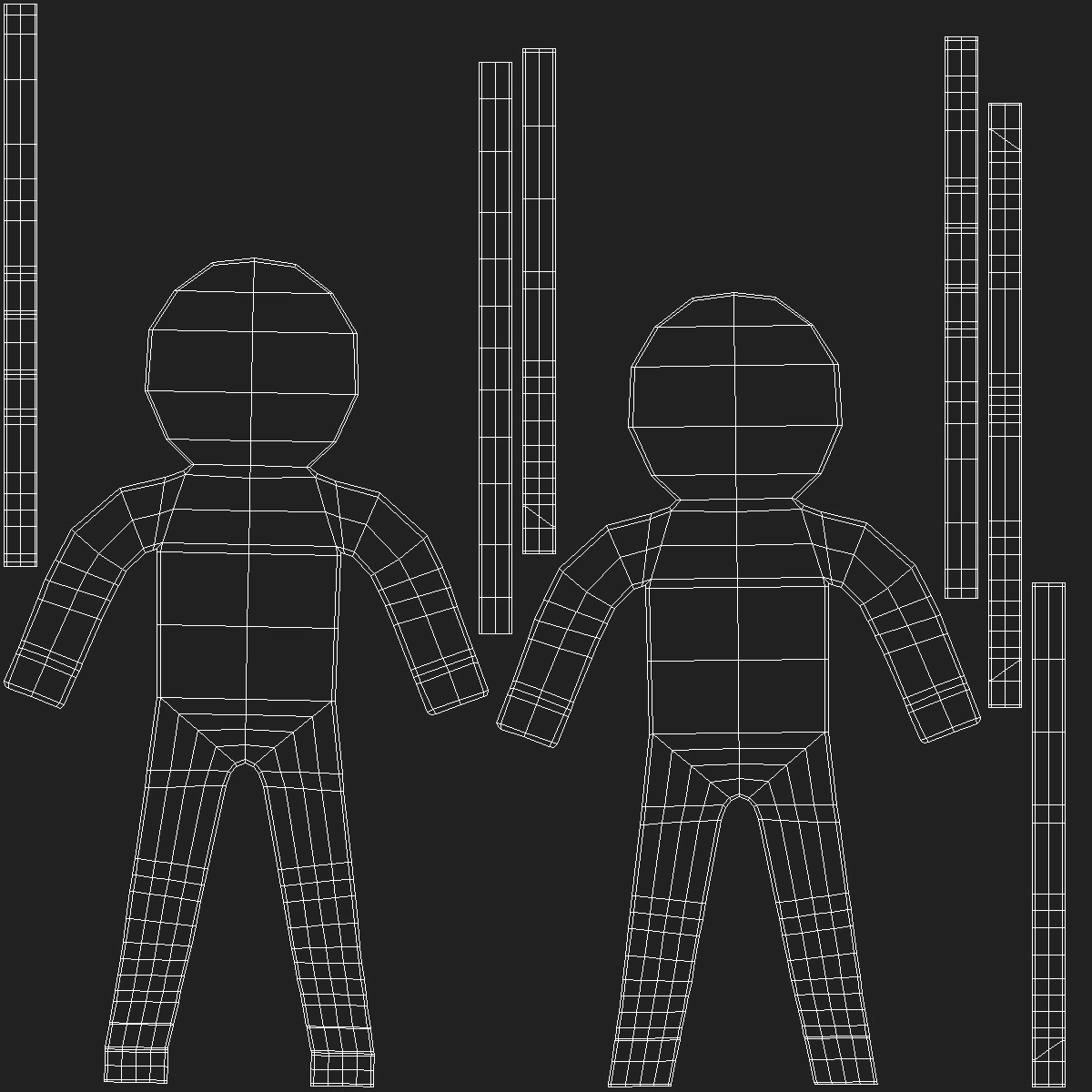 3D Plastic Stickman Standart Pose Black