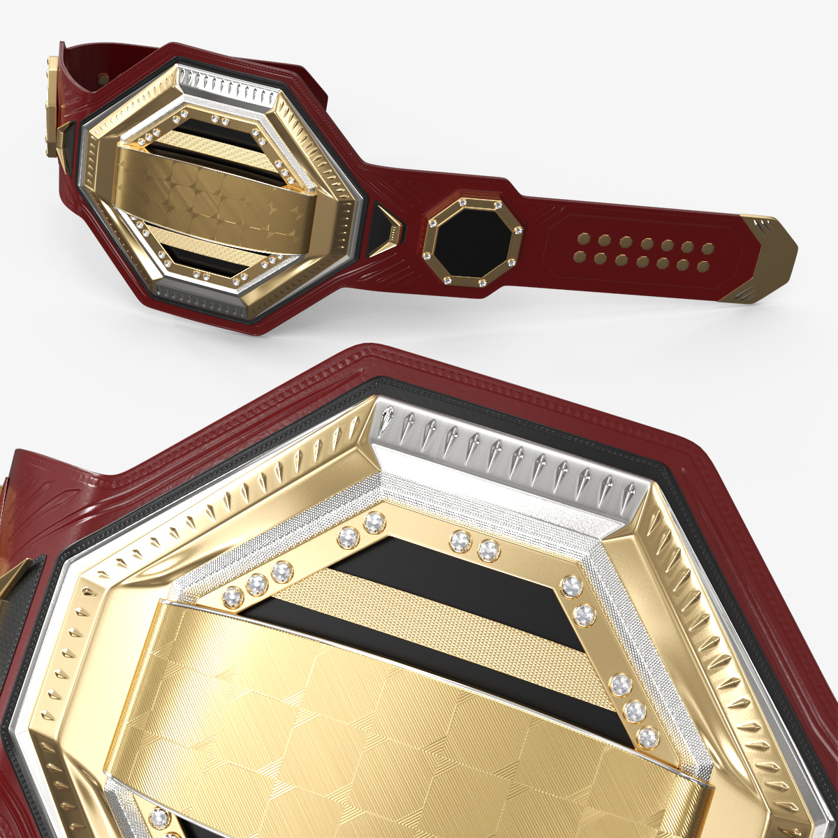 Golden Champion Belt 3D model preview
