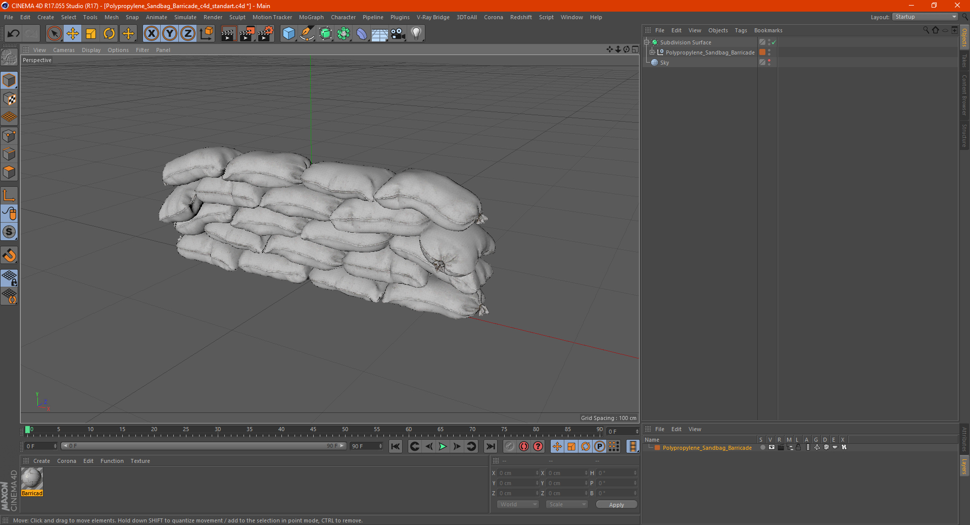 3D Polypropylene Sandbag Barricade